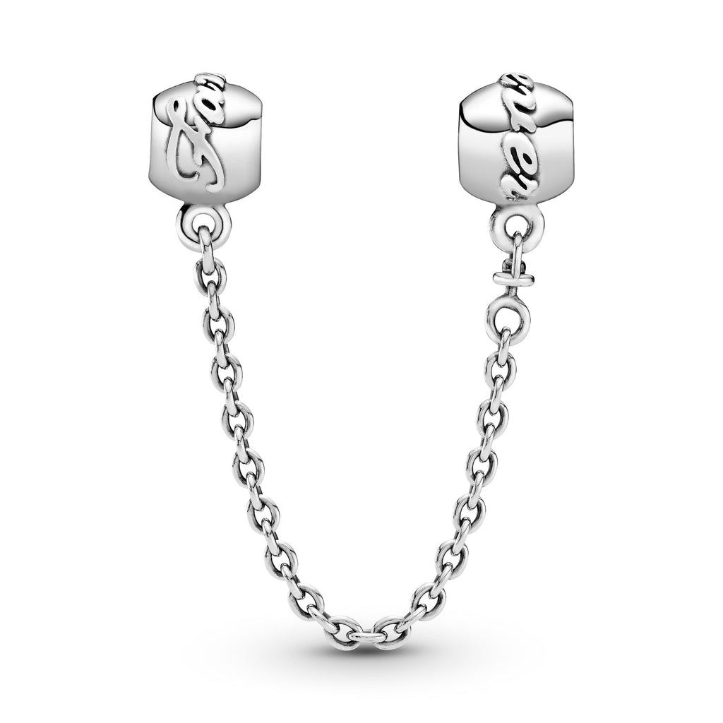 PANDORA Family Forever Safety Chain Sterling Silver Charms Bracelet Charm Jewelry Gift