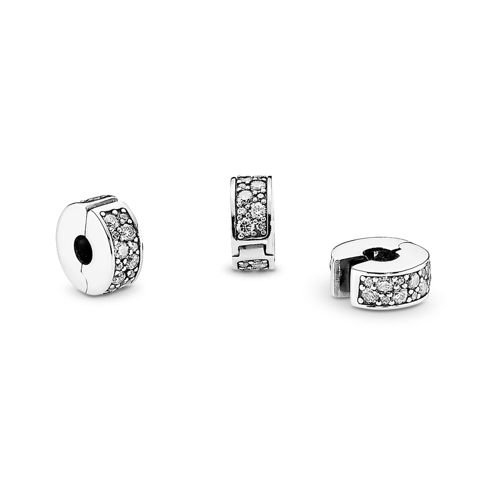 PANDORA Clear Pavé Clip Charm Cubic Zirconia Weddings Charms Bracelet Charm Jewelry Gift