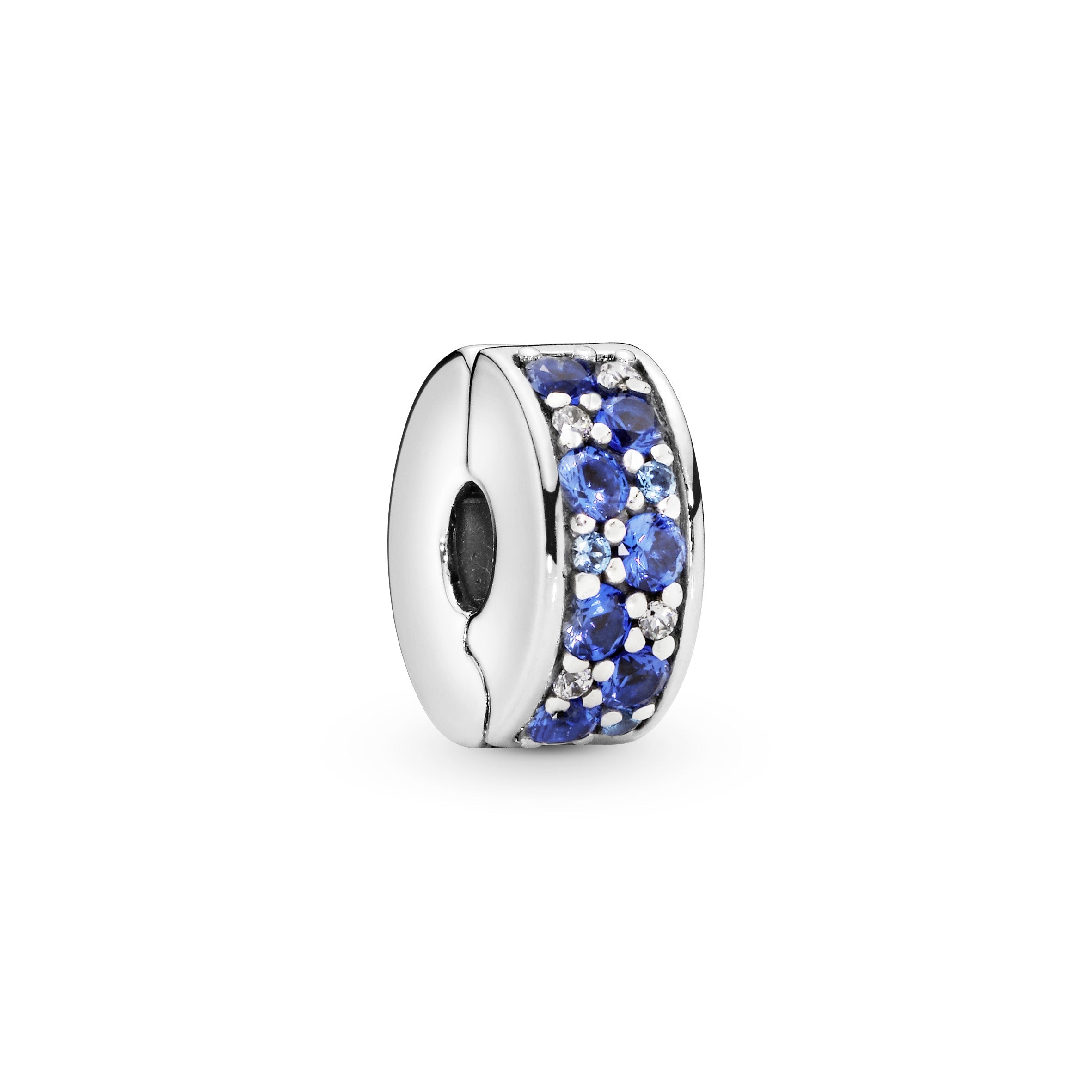 PANDORA Blue Pavé Clip Charm Cubic Zirconia Symbols And Colours Charms Bracelet Charm Jewelry Gift