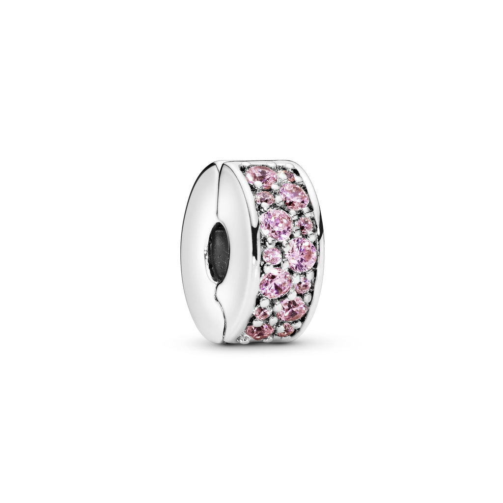PANDORA Pink Pavé Clip Charm Cubic Zirconia Charms Bracelet Charm Jewelry Gift