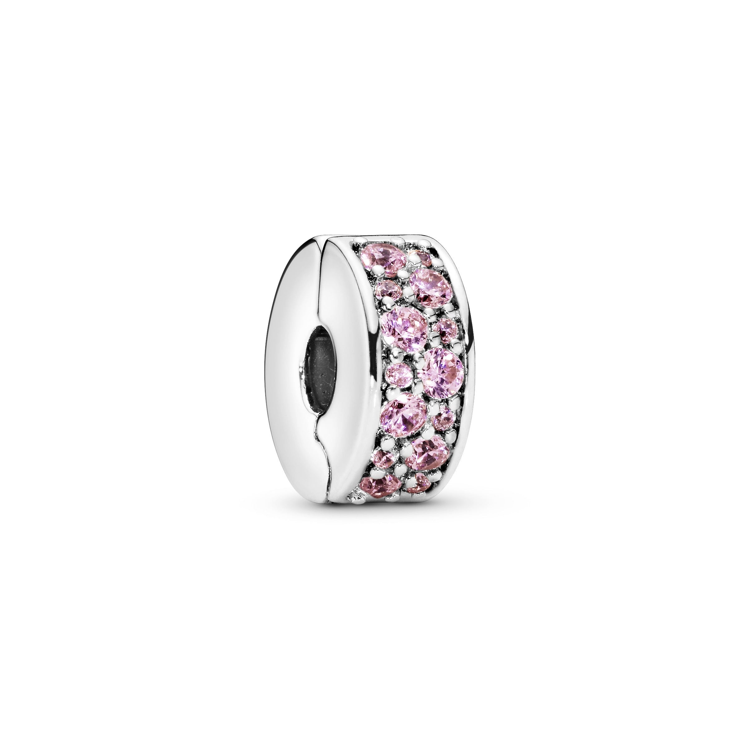 PANDORA Pink Pavé Clip Charm Cubic Zirconia Charms Bracelet Charm Jewelry Gift
