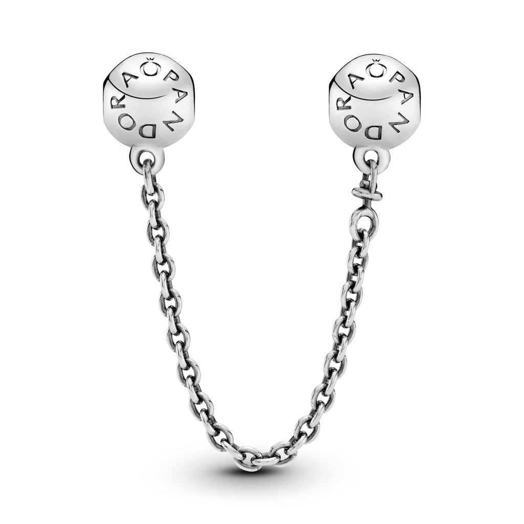 PANDORA Logo Safety Chain Charm Sterling Silver Charms Bracelet Charm Jewelry Gift