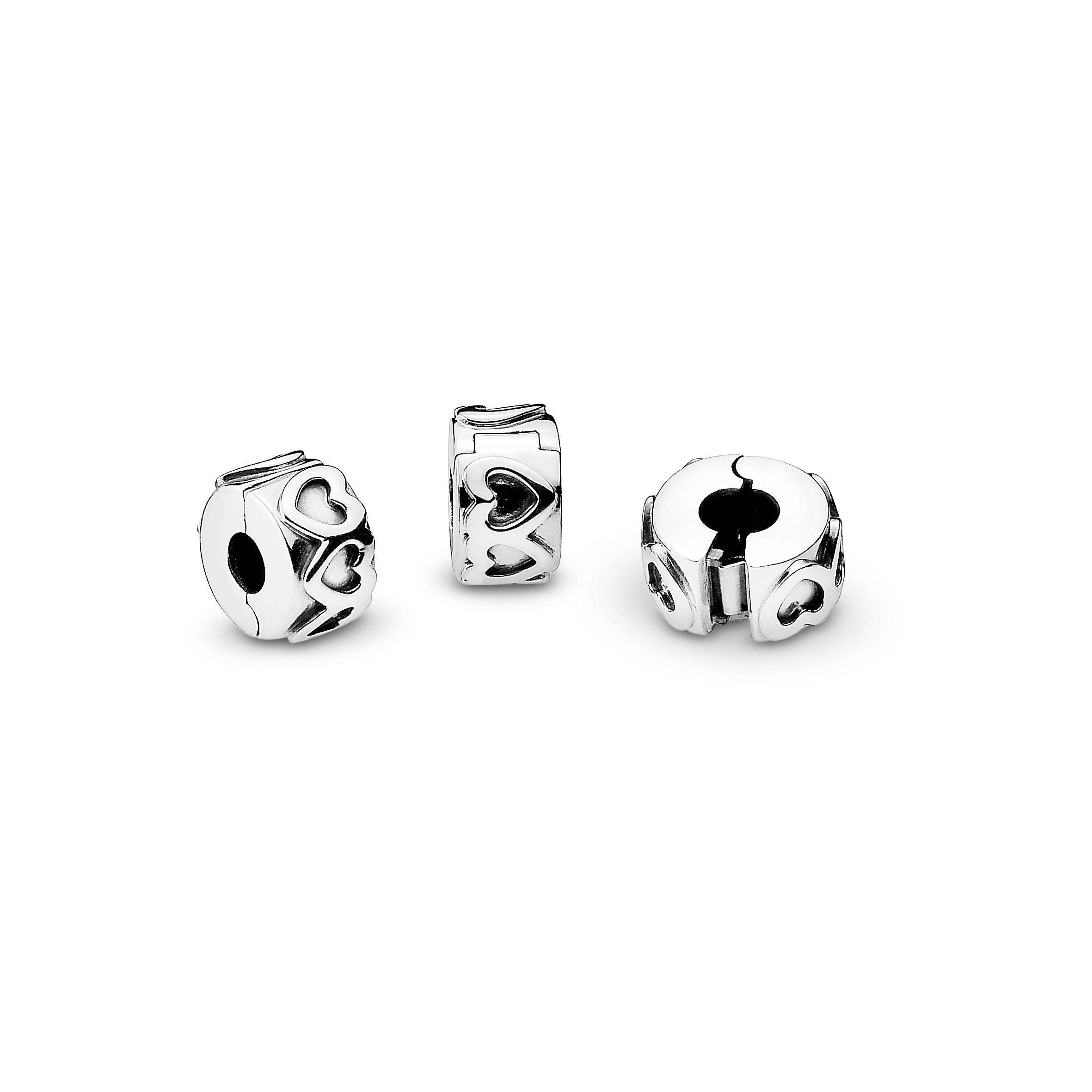 PANDORA Band Of Hearts Clip Charm Sterling Silver Love Charms Bracelet Charm Jewelry Gift