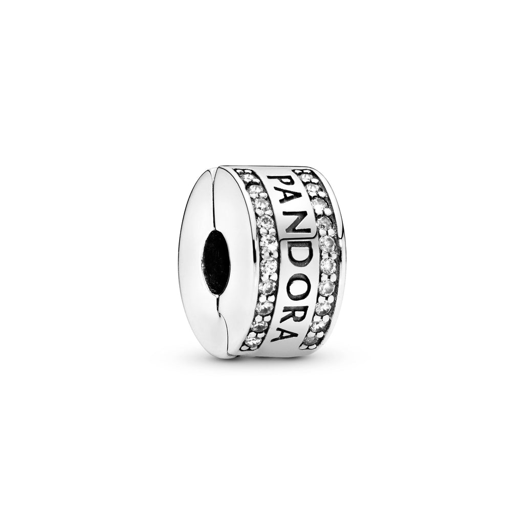 PANDORA Logo Clip Charm Sterling Silver Charms Bracelet Charm Jewelry Gift