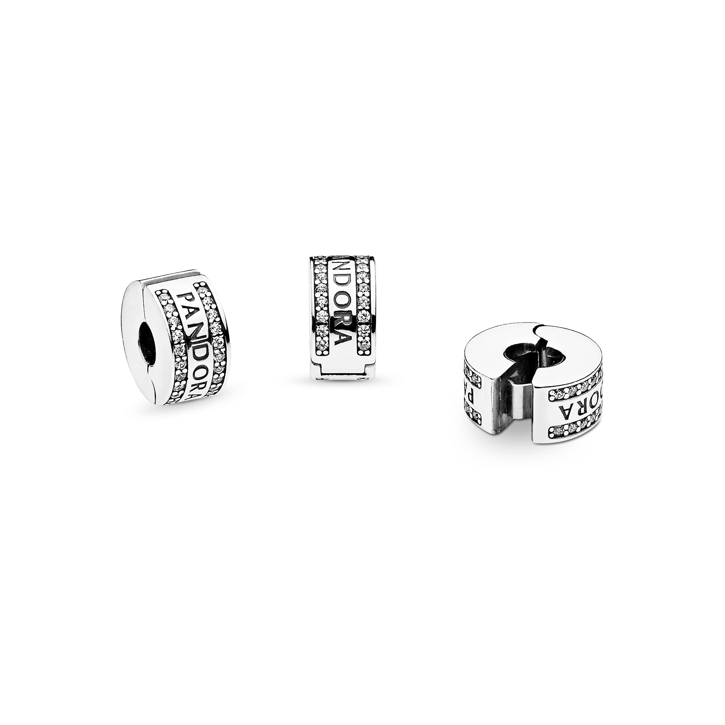 PANDORA Logo Clip Charm Sterling Silver Charms Bracelet Charm Jewelry Gift