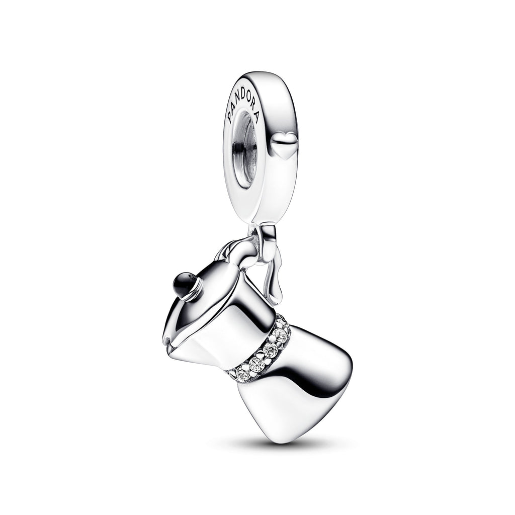 PANDORA Moka Pot Dangle Charm Enamel Charms Bracelet Charm Jewelry Gift