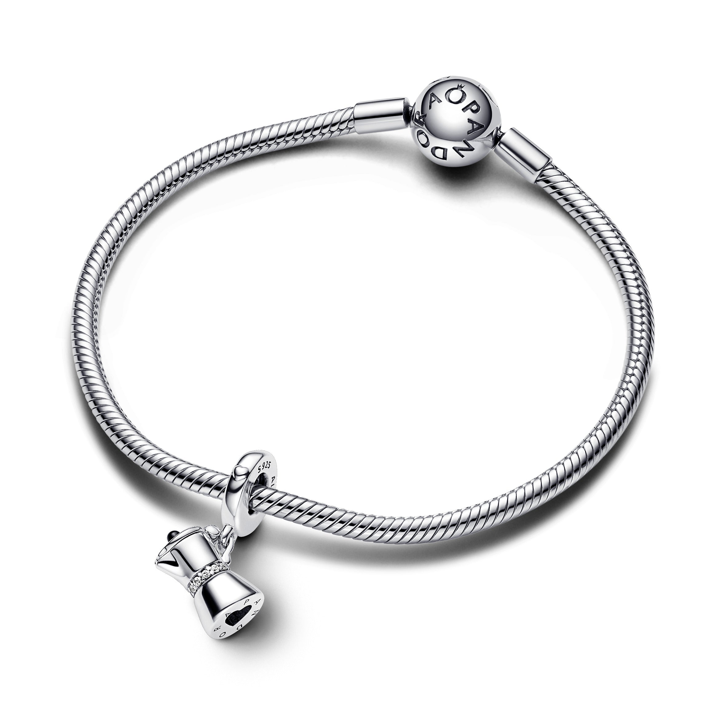 PANDORA Moka Pot Dangle Charm Enamel Charms Bracelet Charm Jewelry Gift