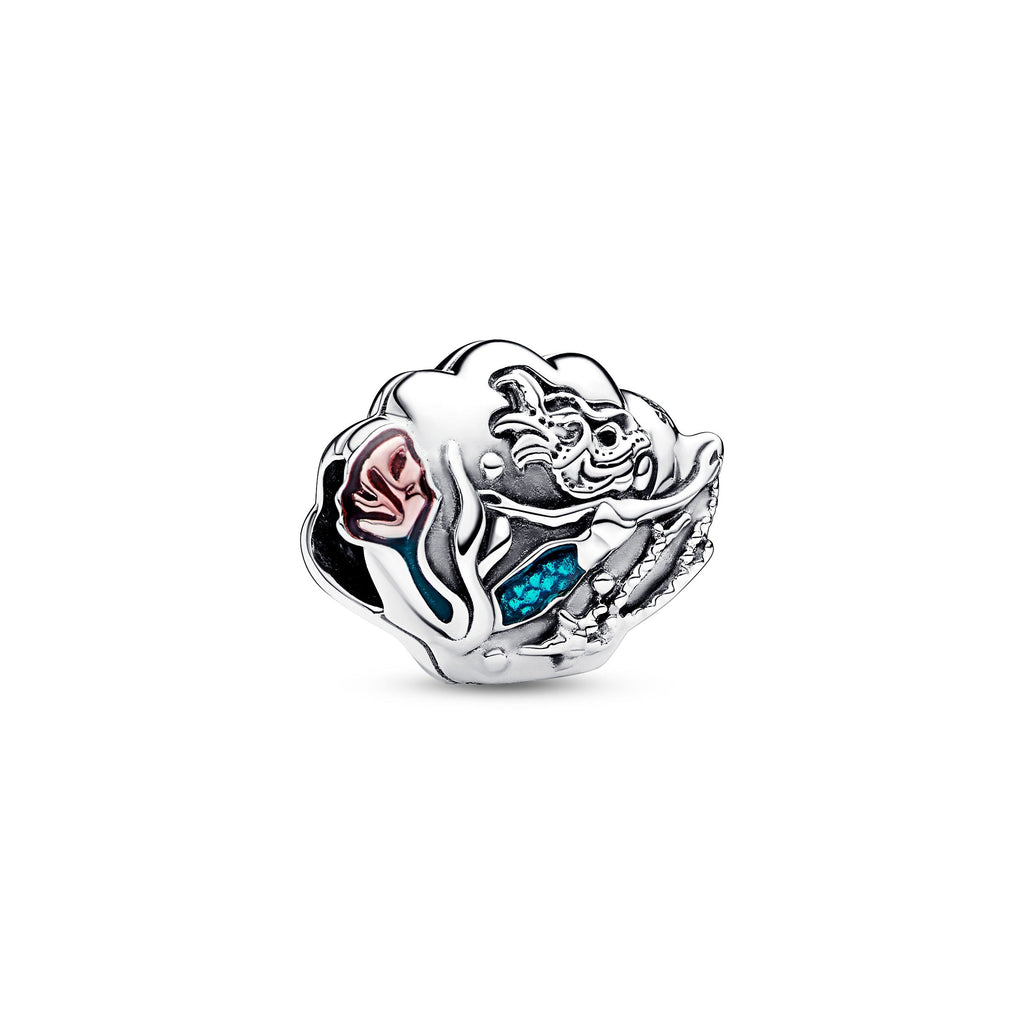 PANDORA Disney The Little Mermaid Seashell Charm Enamel Silver Charms Bracelet Charm Jewelry Gift