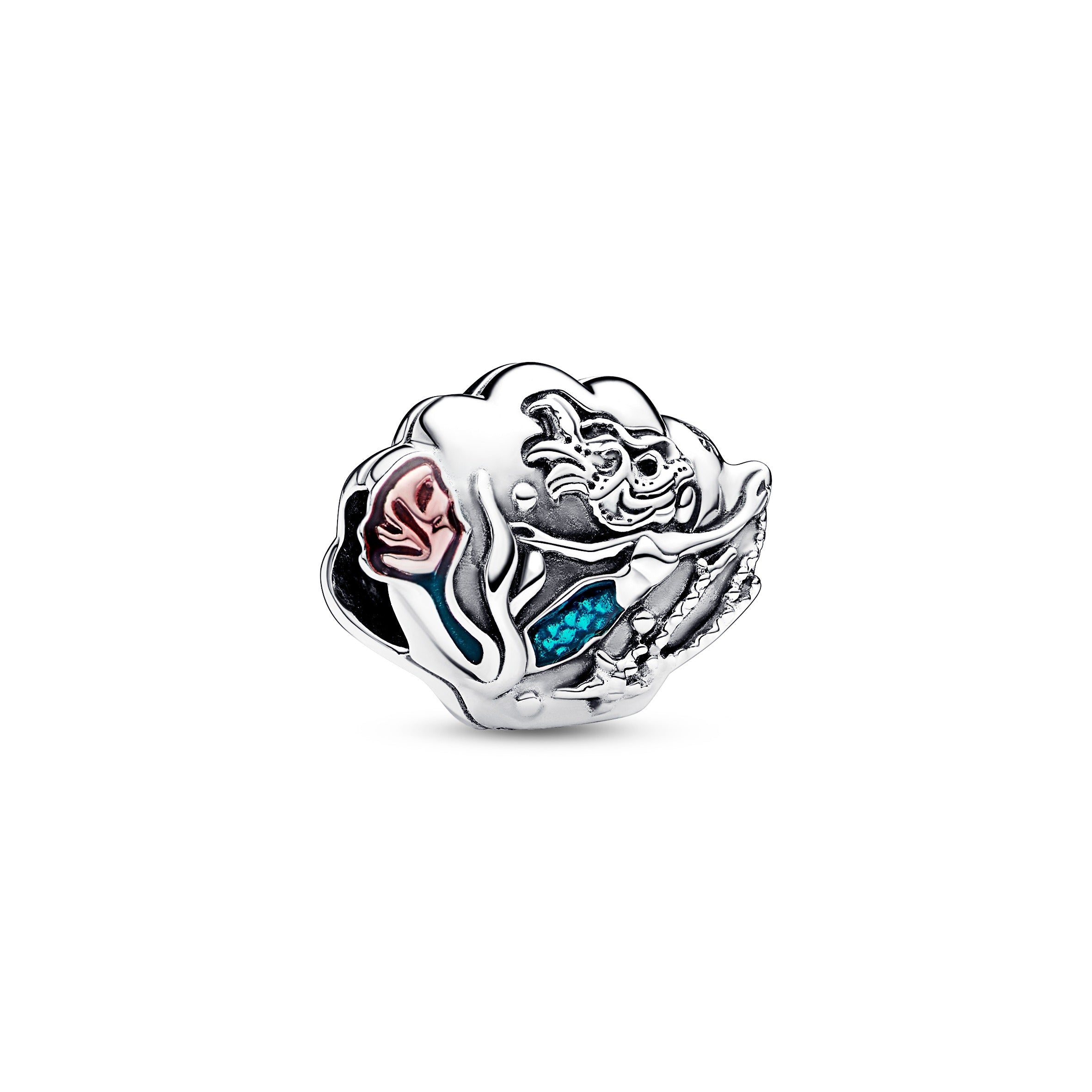 PANDORA Disney The Little Mermaid Seashell Charm Enamel Silver Charms Bracelet Charm Jewelry Gift