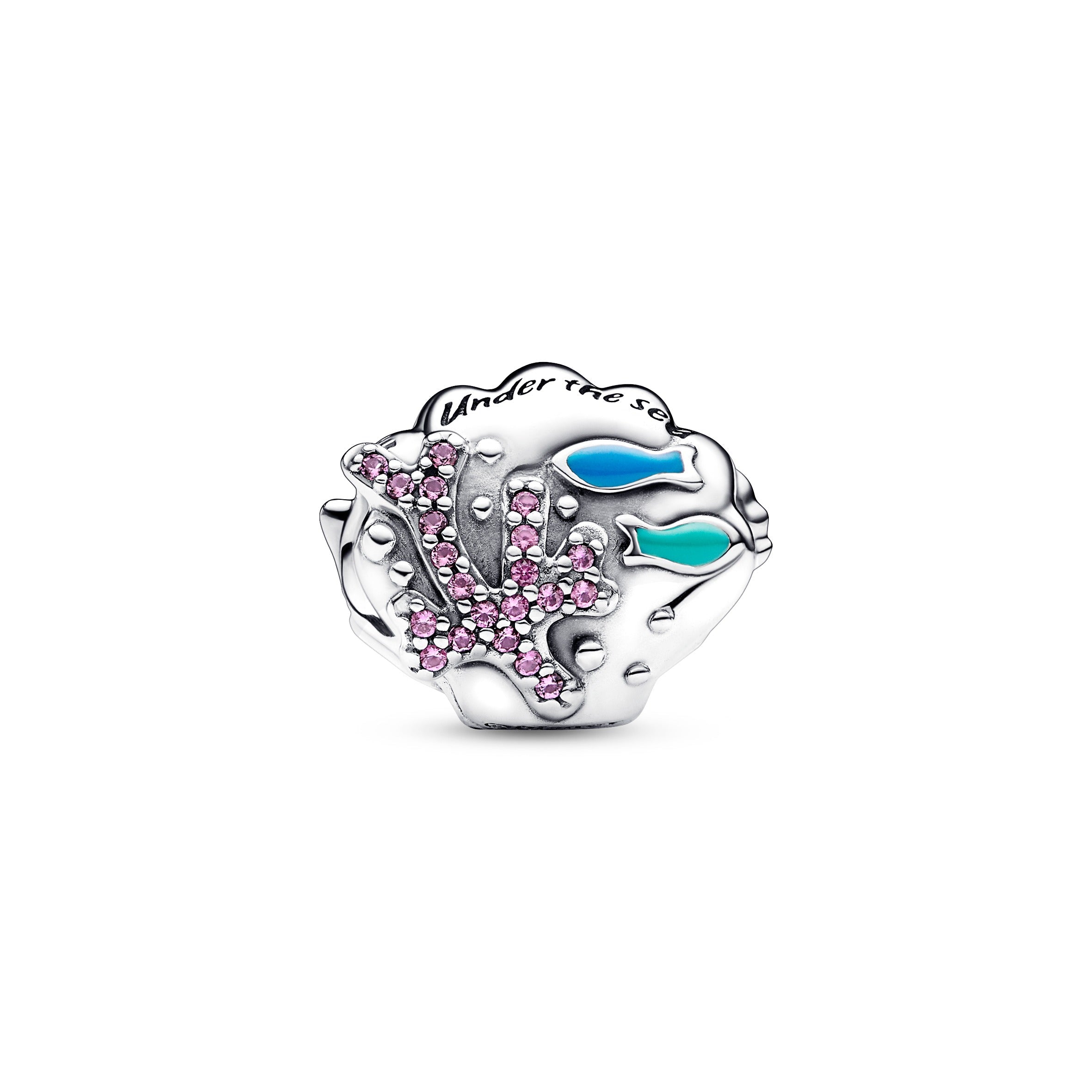 PANDORA Disney The Little Mermaid Seashell Charm Enamel Silver Charms Bracelet Charm Jewelry Gift