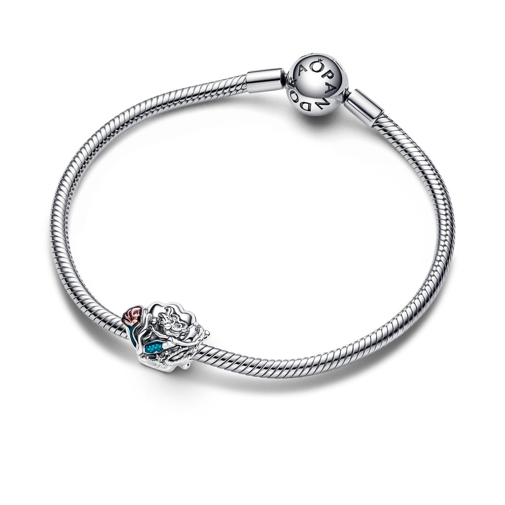 PANDORA Disney The Little Mermaid Seashell Charm Enamel Silver Charms Bracelet Charm Jewelry Gift