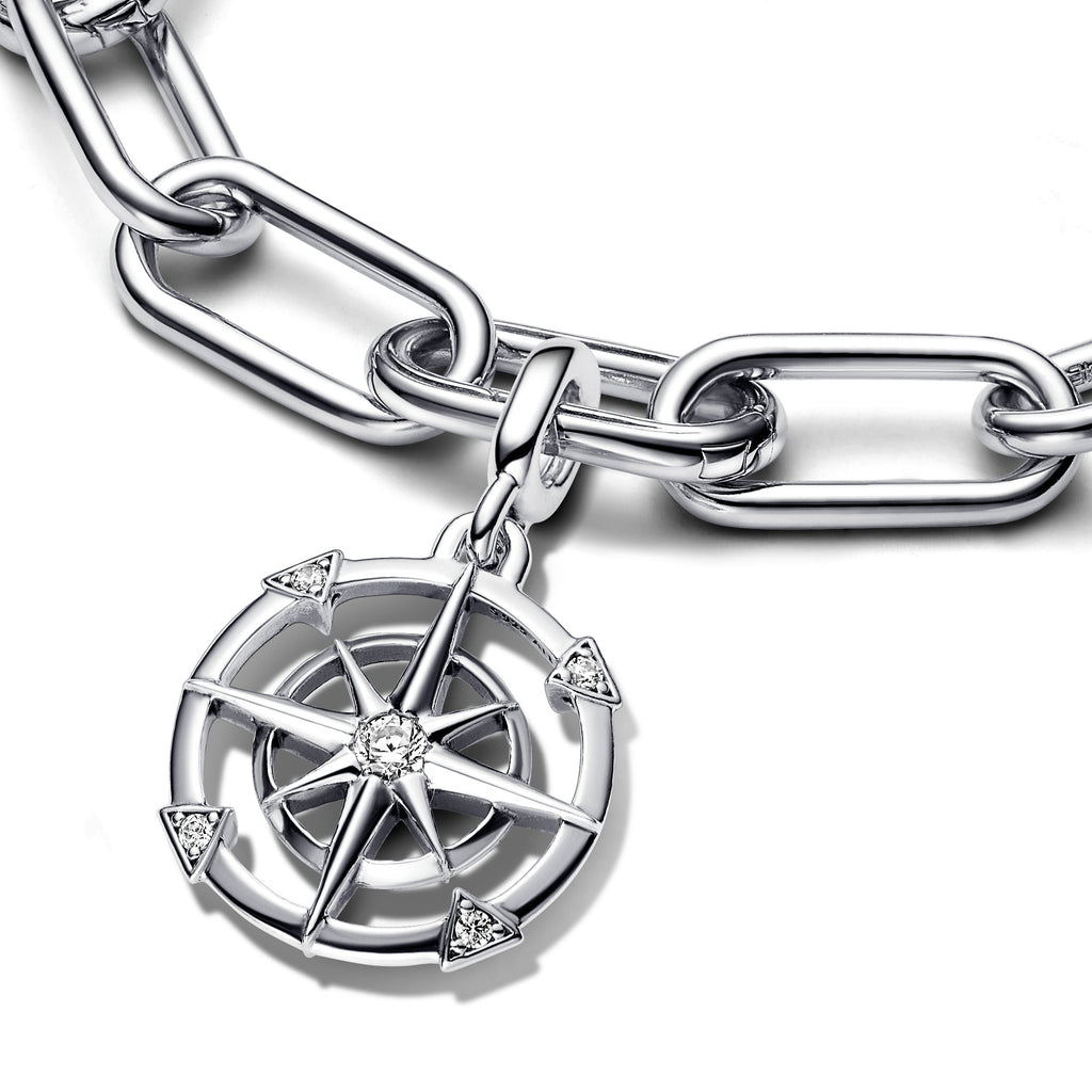 PANDORA ME Compass Medallion Sterling Silver Charms Bracelet Charm Jewelry Gift