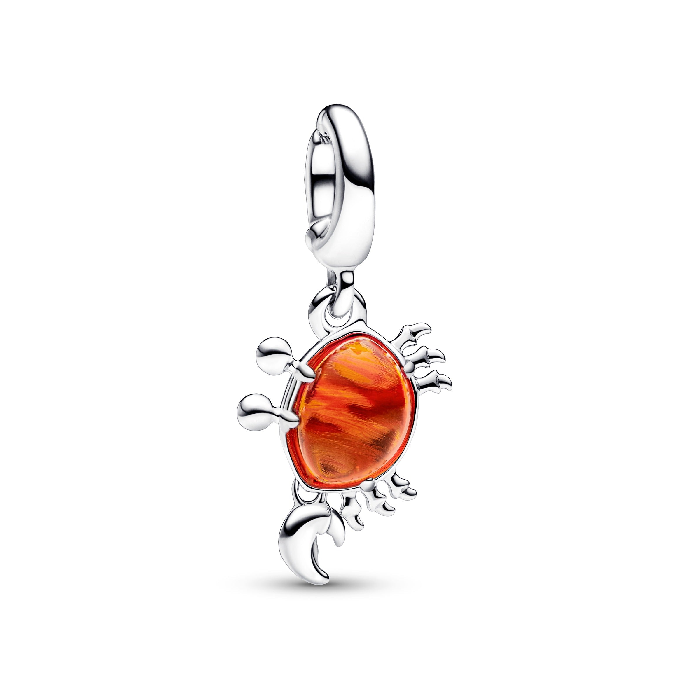 PANDORA Disney The Little Mermaid Sebastian Crab Dangle Charm Murano Glass Orange Disney X PANDORA Charms Bracelet Charm Jewelry Gift