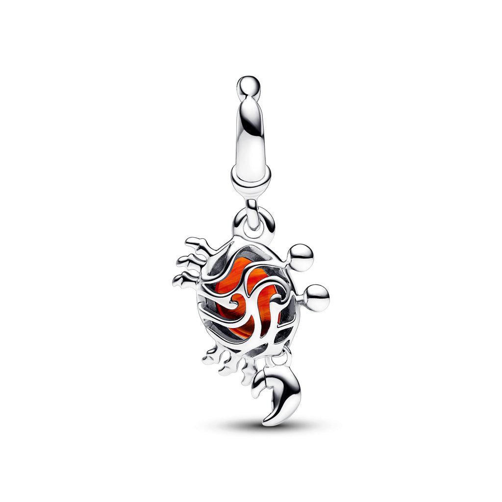 PANDORA Disney The Little Mermaid Sebastian Crab Dangle Charm Murano Glass Orange Disney X PANDORA Charms Bracelet Charm Jewelry Gift