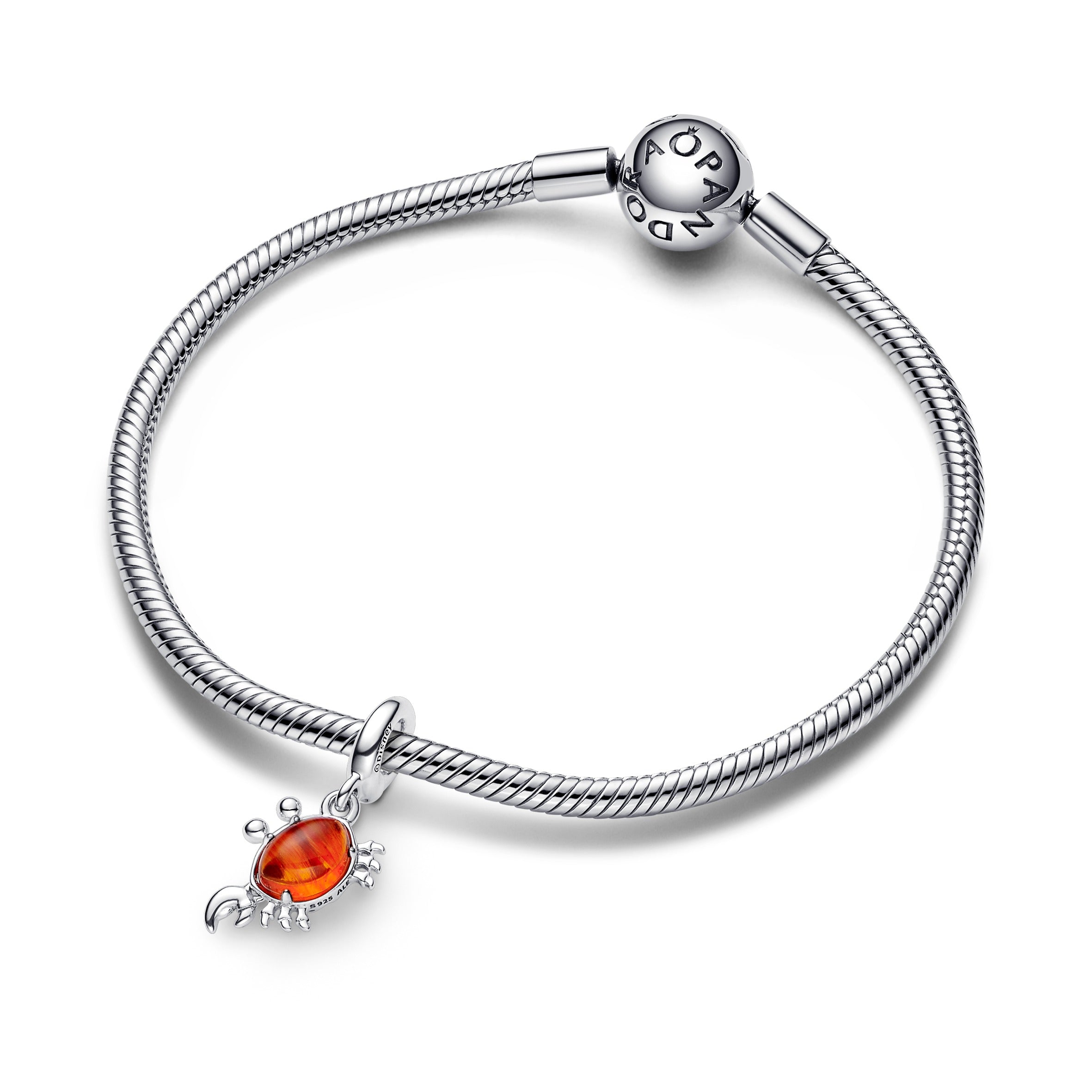 PANDORA Disney The Little Mermaid Sebastian Crab Dangle Charm Murano Glass Orange Disney X PANDORA Charms Bracelet Charm Jewelry Gift