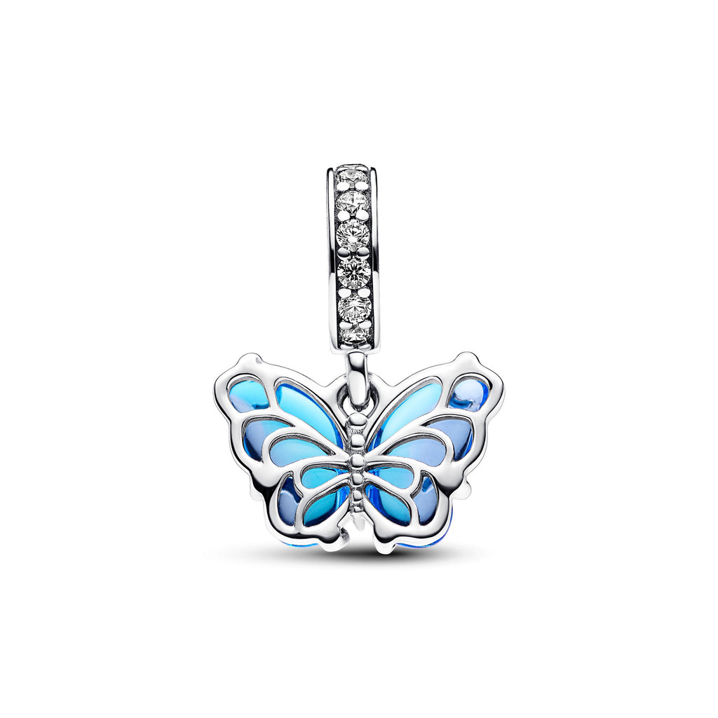 PANDORA Blue Murano Glass Butterfly Dangle Charm Charms Bracelet Charm Jewelry Gift