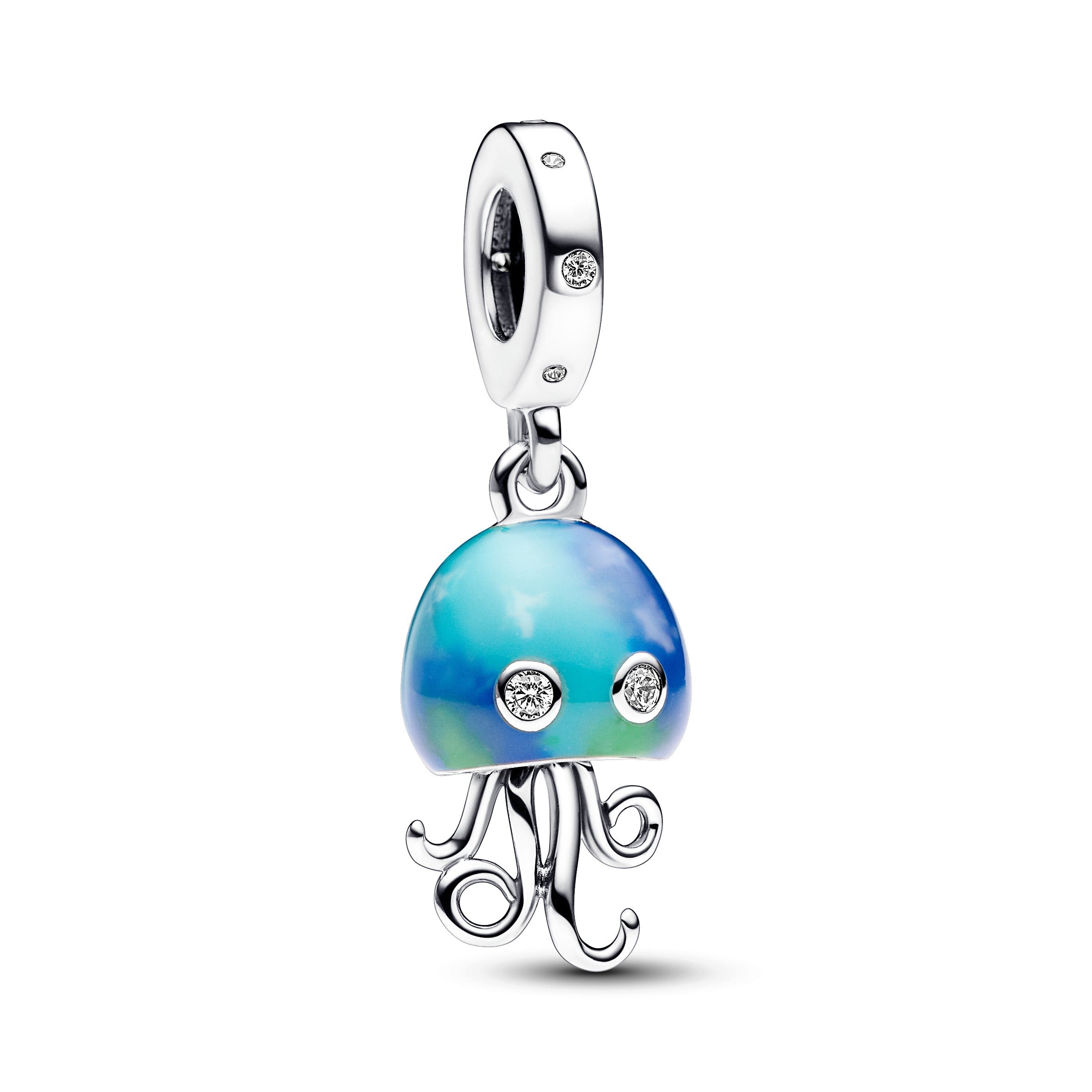 PANDORA Colour-changing Jellyfish Dangle Charm Enamel Blue Charms Bracelet Charm Jewelry Gift
