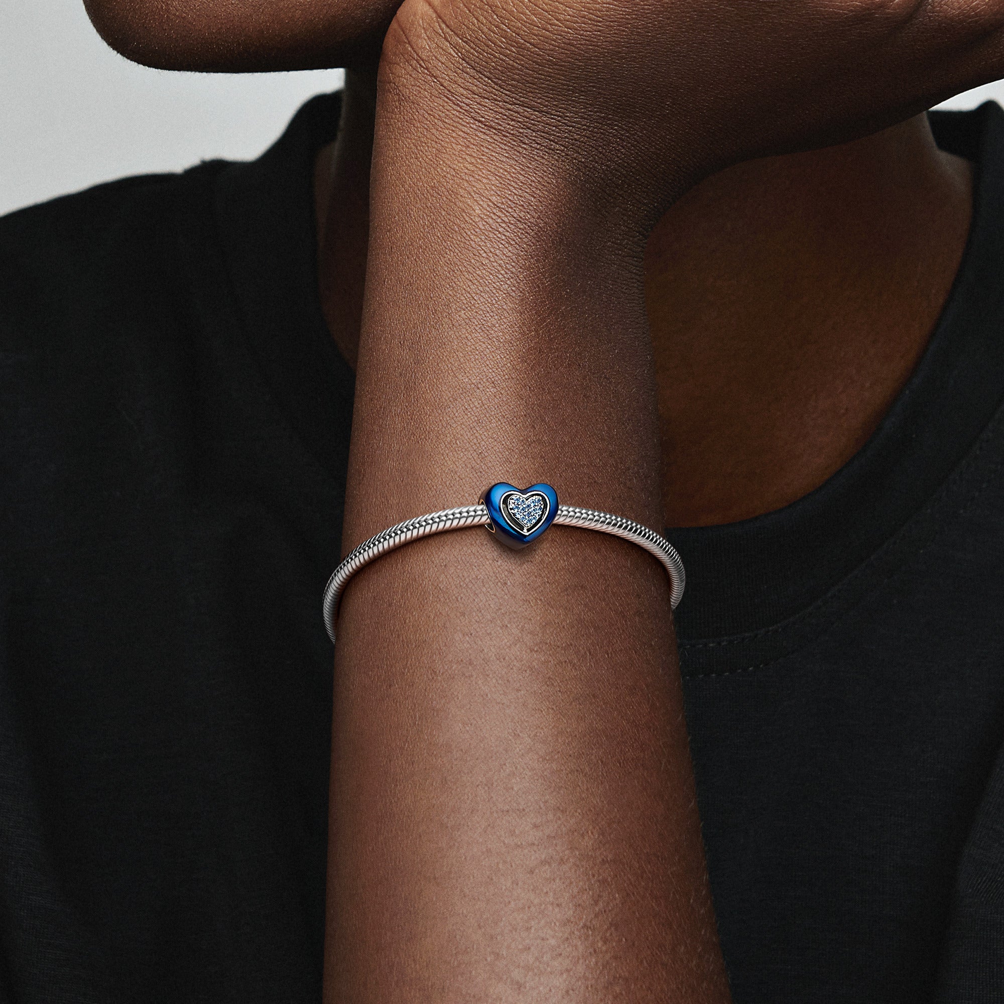 PANDORA Blue Spinnable Heart Charm Cubic Zirconia Love Charms Bracelet Charm Jewelry Gift