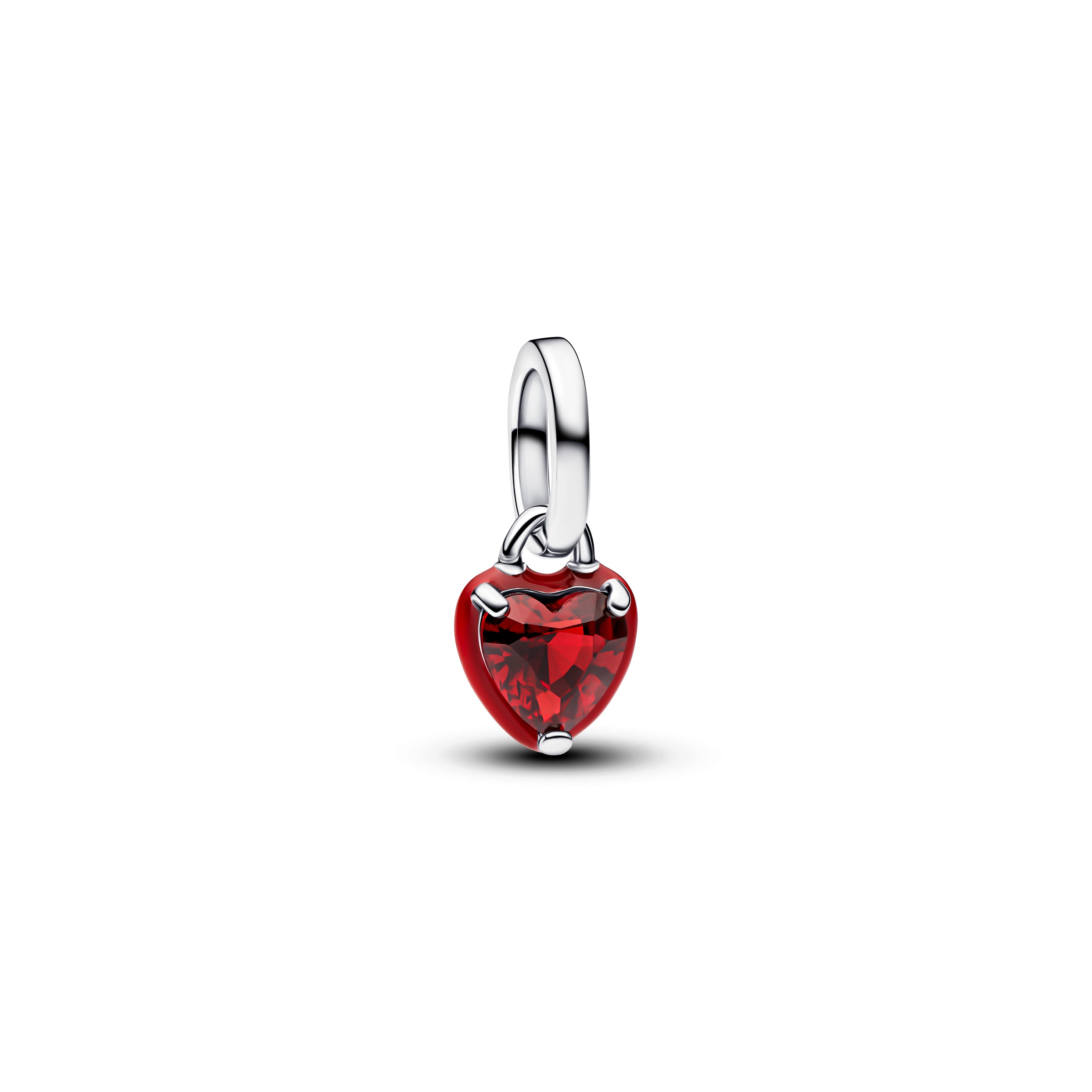 PANDORA Red Chakra Heart Mini Dangle Charm Man Made Crystal Charms Bracelet Charm Jewelry Gift