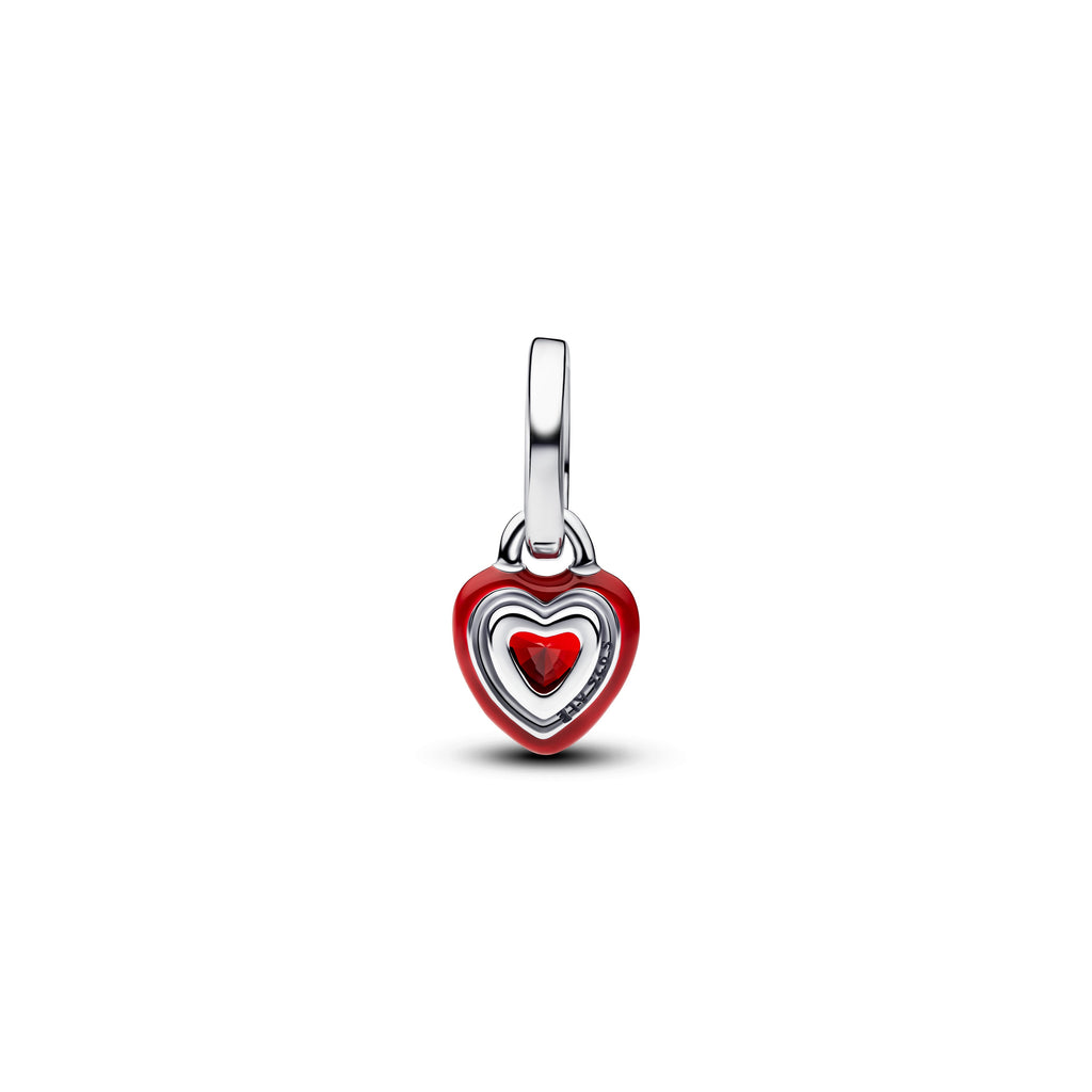 PANDORA Red Chakra Heart Mini Dangle Charm Man Made Crystal Charms Bracelet Charm Jewelry Gift