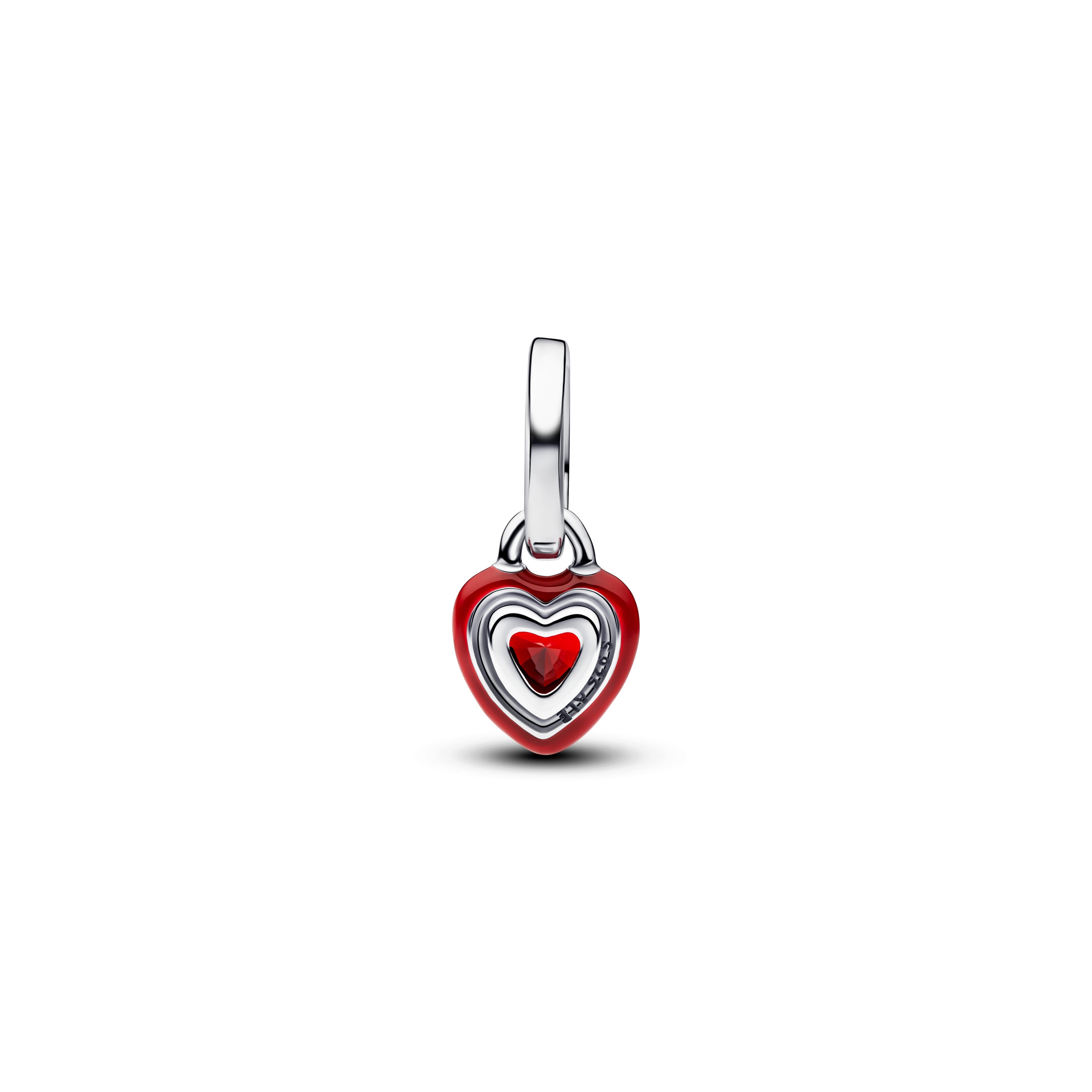 PANDORA Red Chakra Heart Mini Dangle Charm Man Made Crystal Charms Bracelet Charm Jewelry Gift