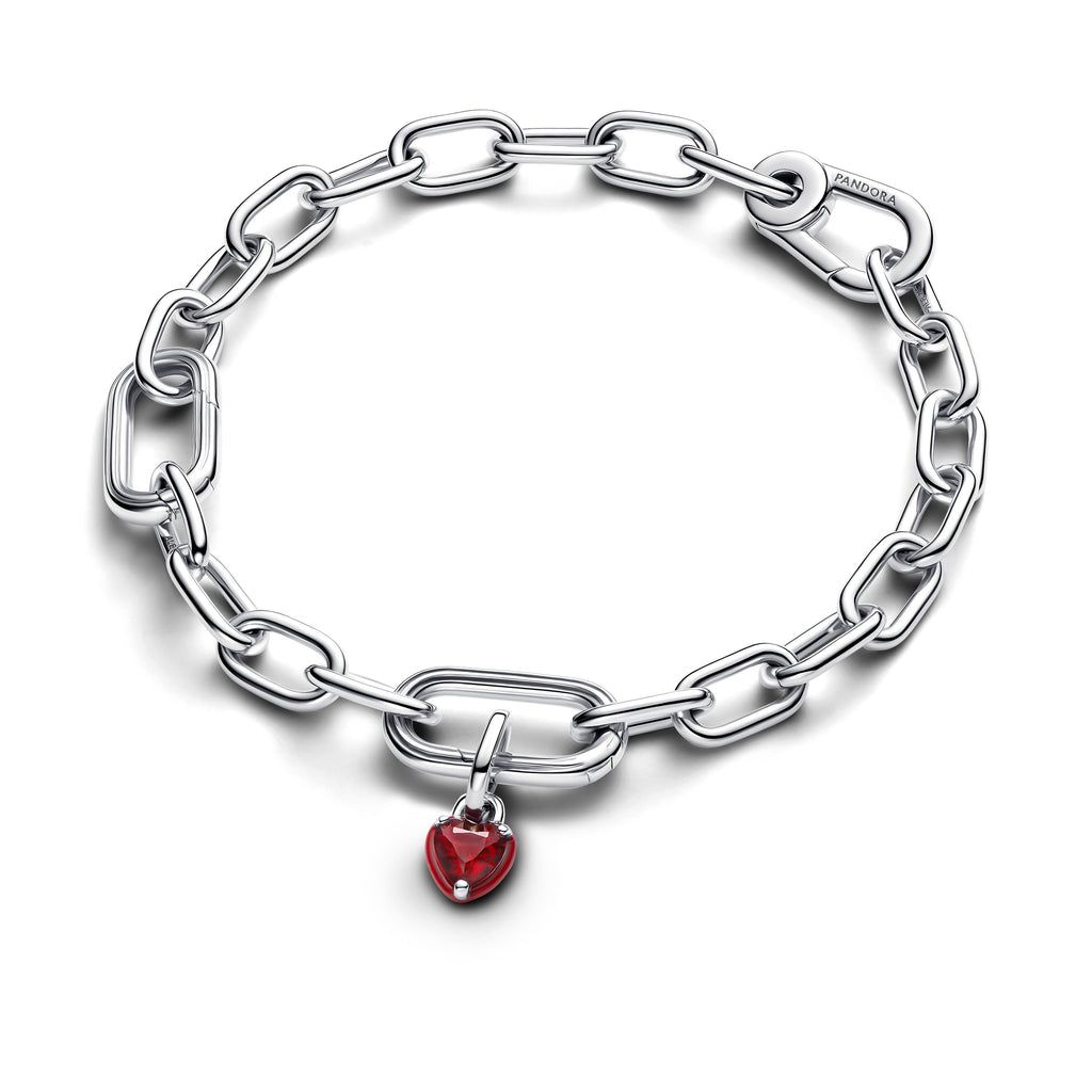 PANDORA Red Chakra Heart Mini Dangle Charm Man Made Crystal Charms Bracelet Charm Jewelry Gift