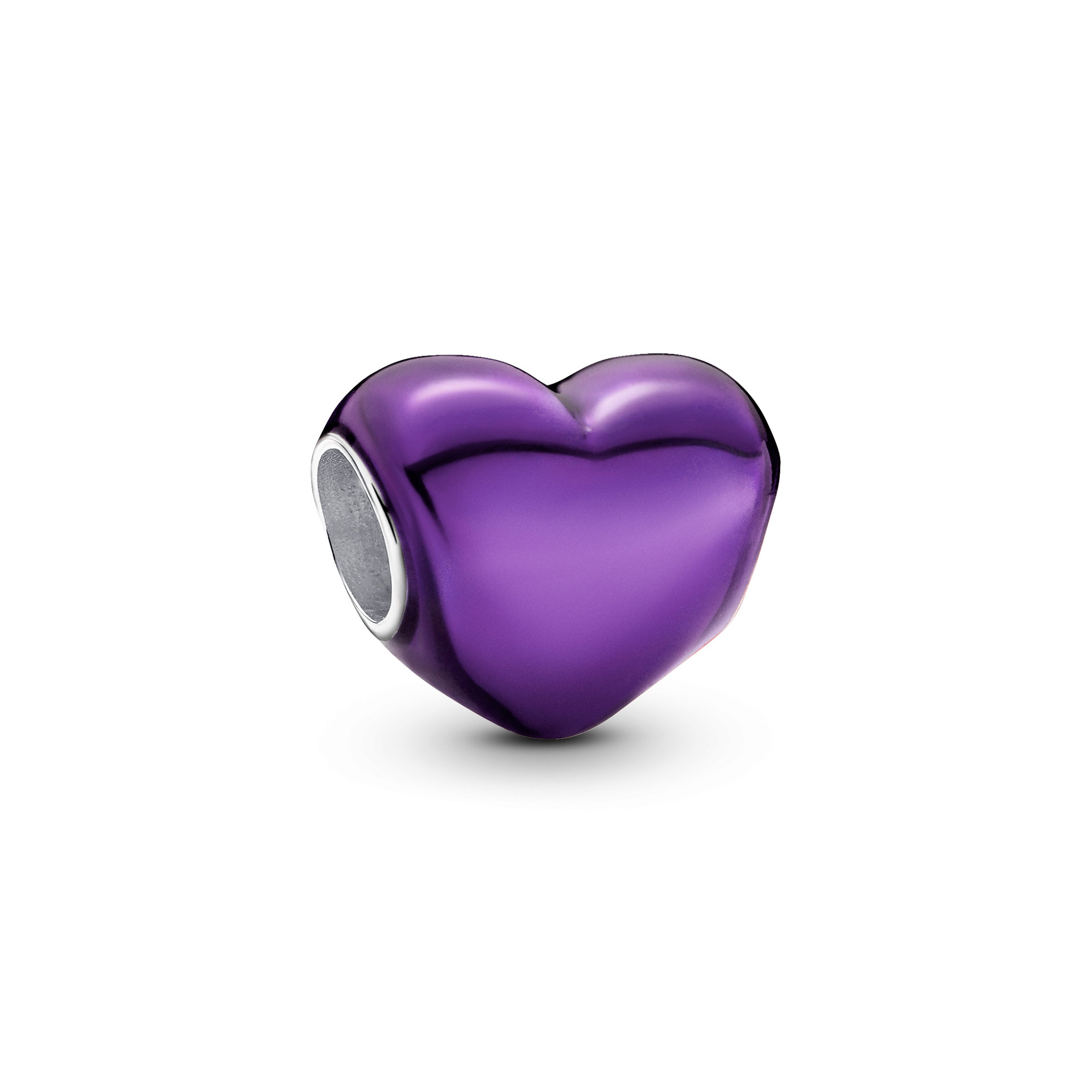 PANDORA Metallic Purple Heart Charm Enamel Charms Bracelet Charm Jewelry Gift