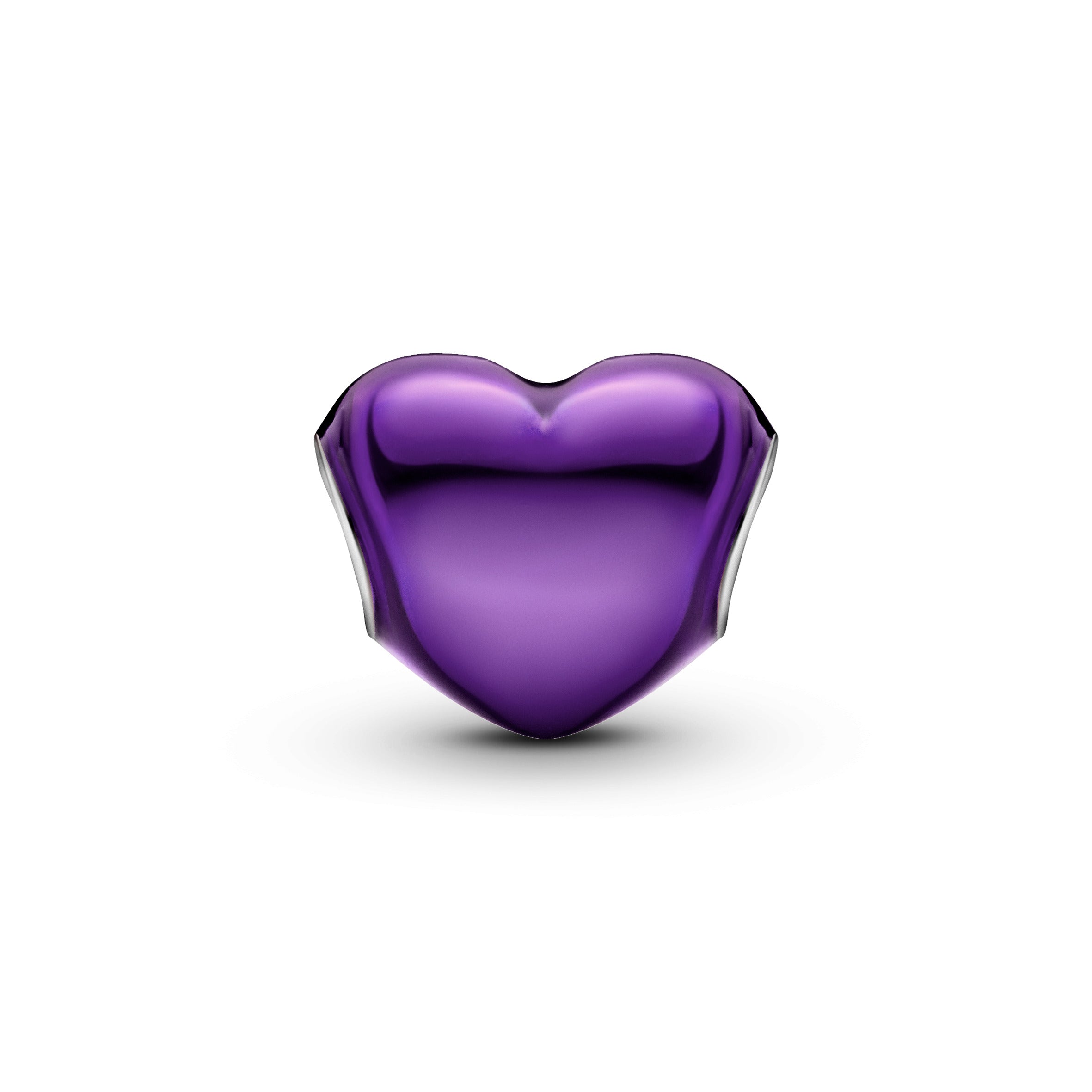 PANDORA Metallic Purple Heart Charm Enamel Charms Bracelet Charm Jewelry Gift