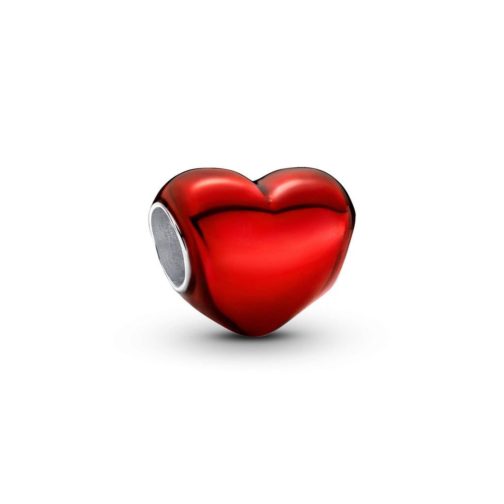 PANDORA Metallic Red Heart Charm Enamel Charms Bracelet Charm Jewelry Gift