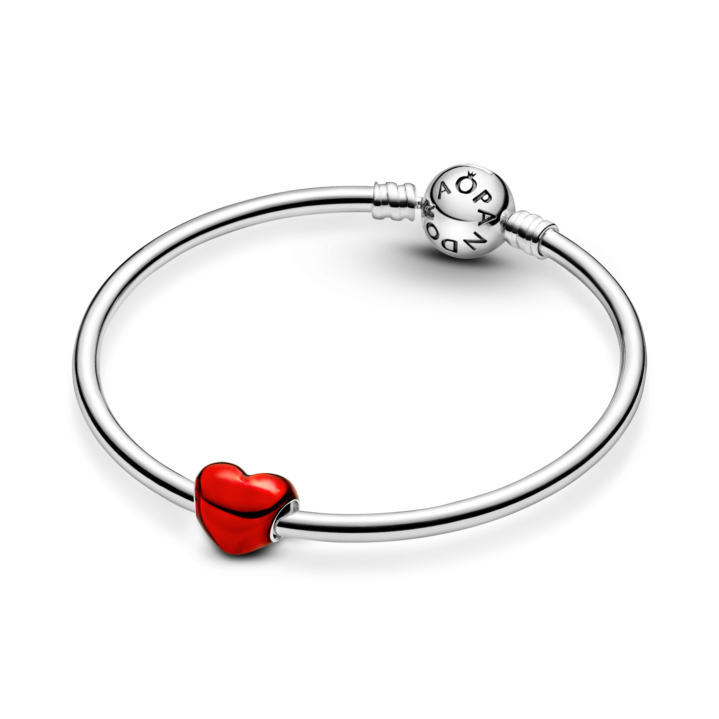 PANDORA Metallic Red Heart Charm Enamel Charms Bracelet Charm Jewelry Gift