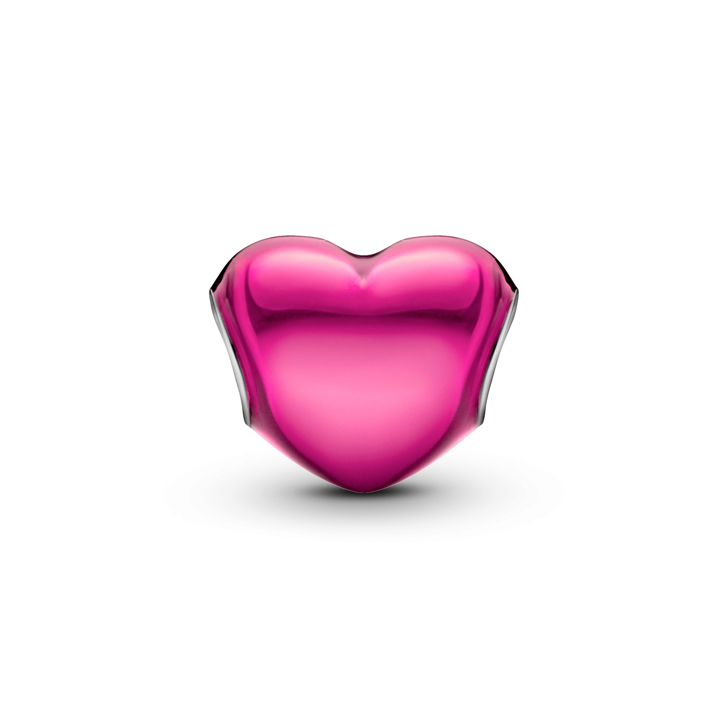 PANDORA Metallic Pink Heart Charm Enamel Charms Bracelet Charm Jewelry Gift