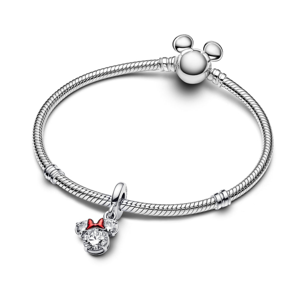 PANDORA Disney Minnie Mouse Silhouette Dangle Charm Cubic Zirconia Red Disney X PANDORA Charms Bracelet Charm Jewelry Gift