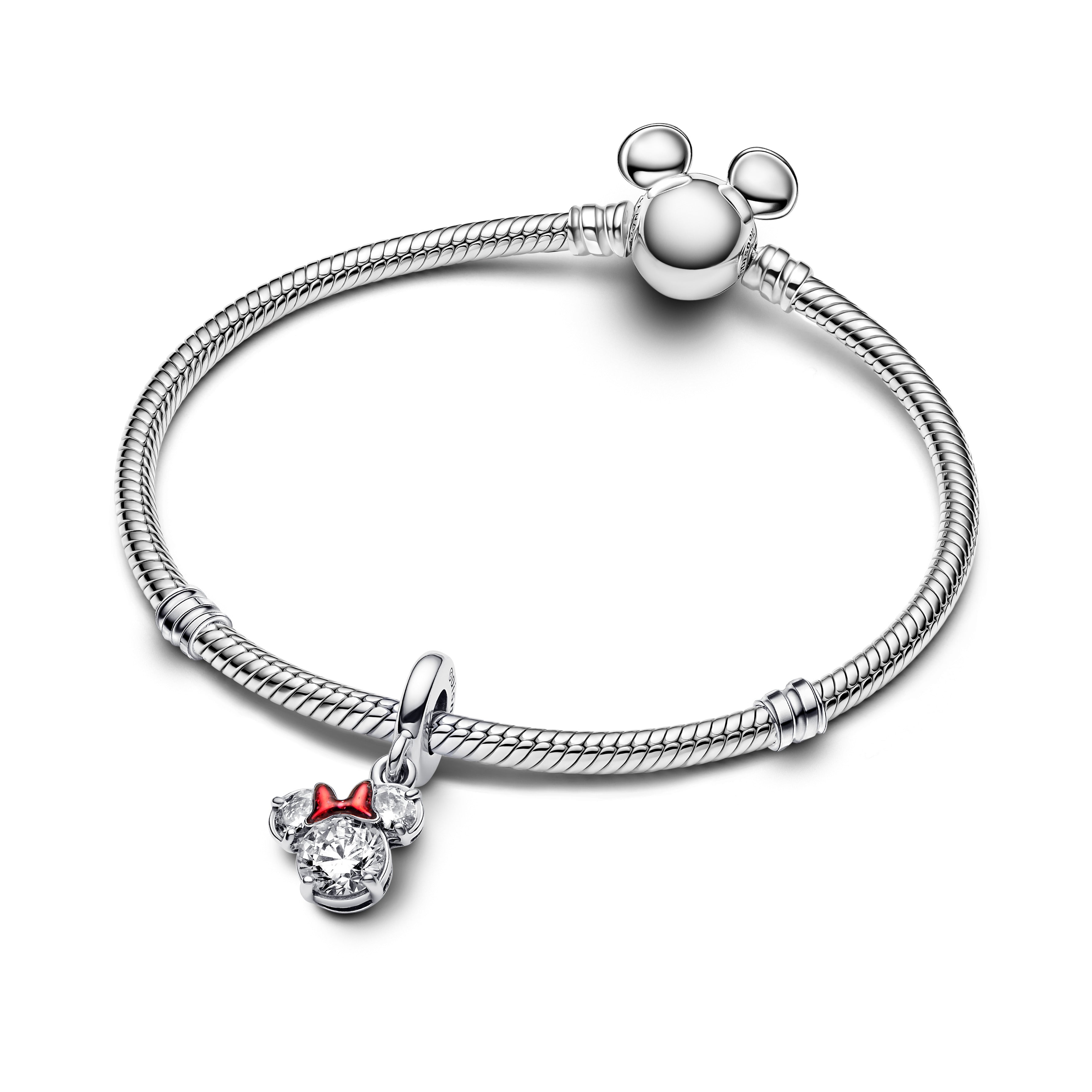 PANDORA Disney Minnie Mouse Silhouette Dangle Charm Cubic Zirconia Red Disney X PANDORA Charms Bracelet Charm Jewelry Gift