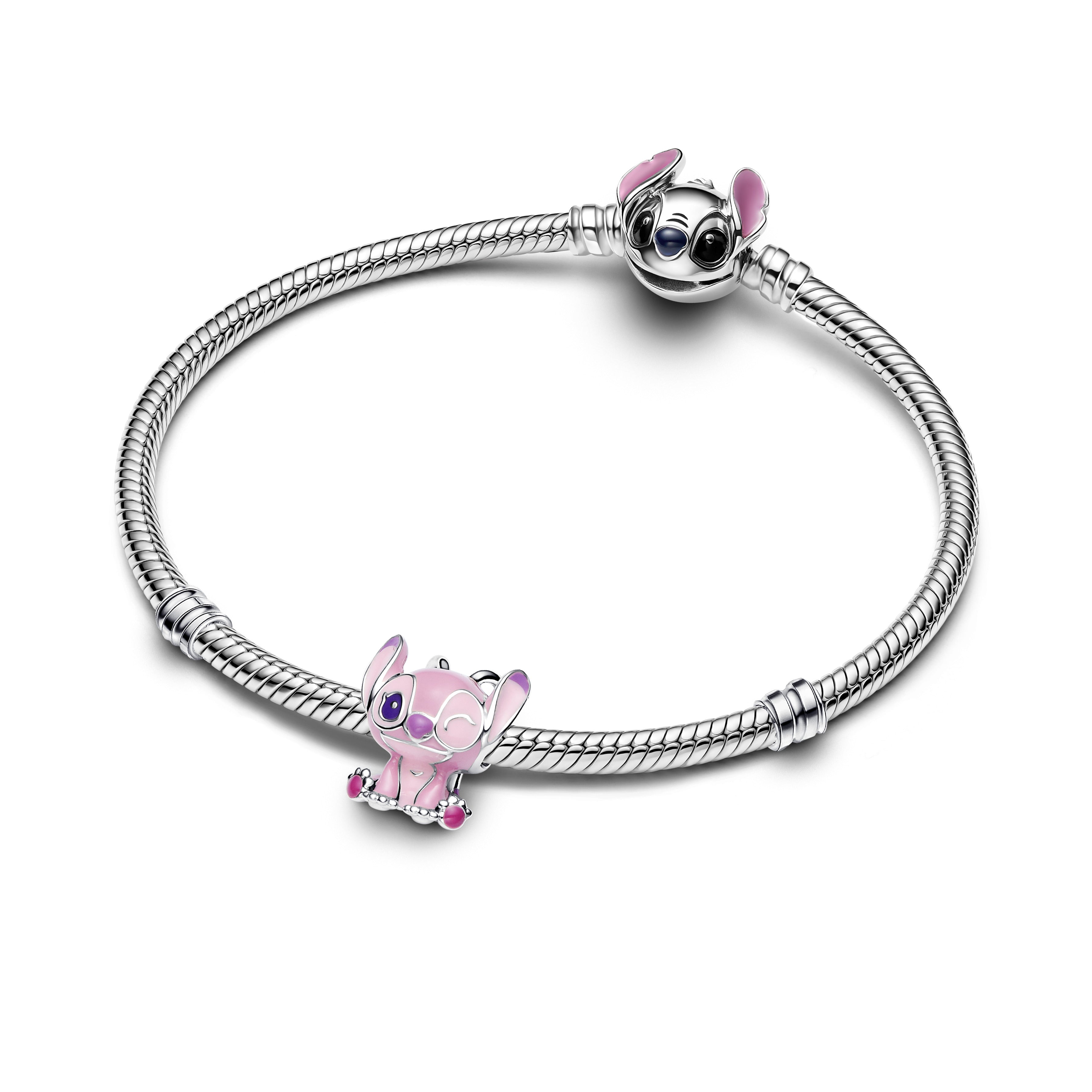 PANDORA Disney Lilo And Stitch Angel Charm Enamel Disney X PANDORA Charms Bracelet Charm Jewelry Gift