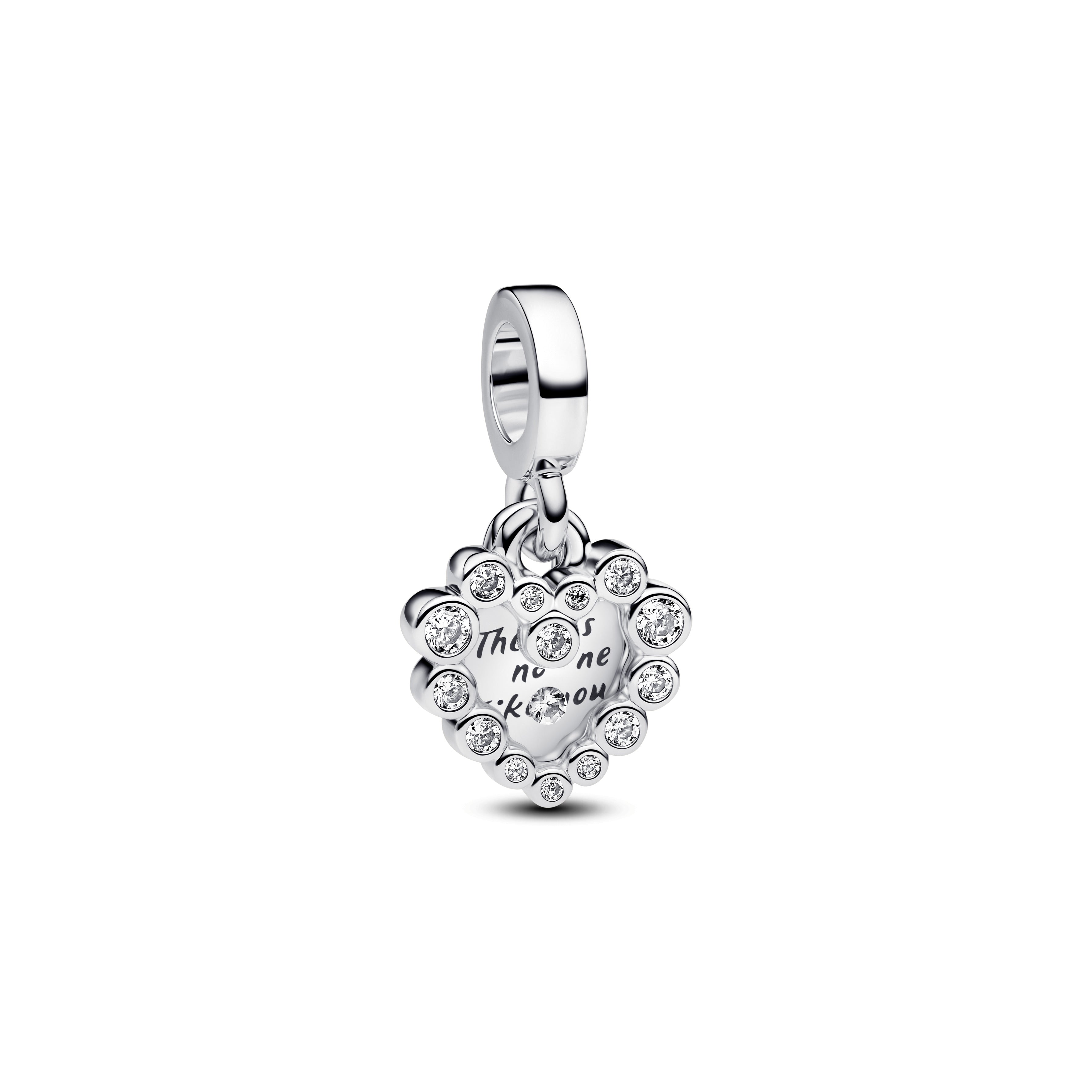 PANDORA Sparkling Heart Double Dangle Charm Cubic Zirconia Mothers Day Charms Bracelet Charm Jewelry Gift