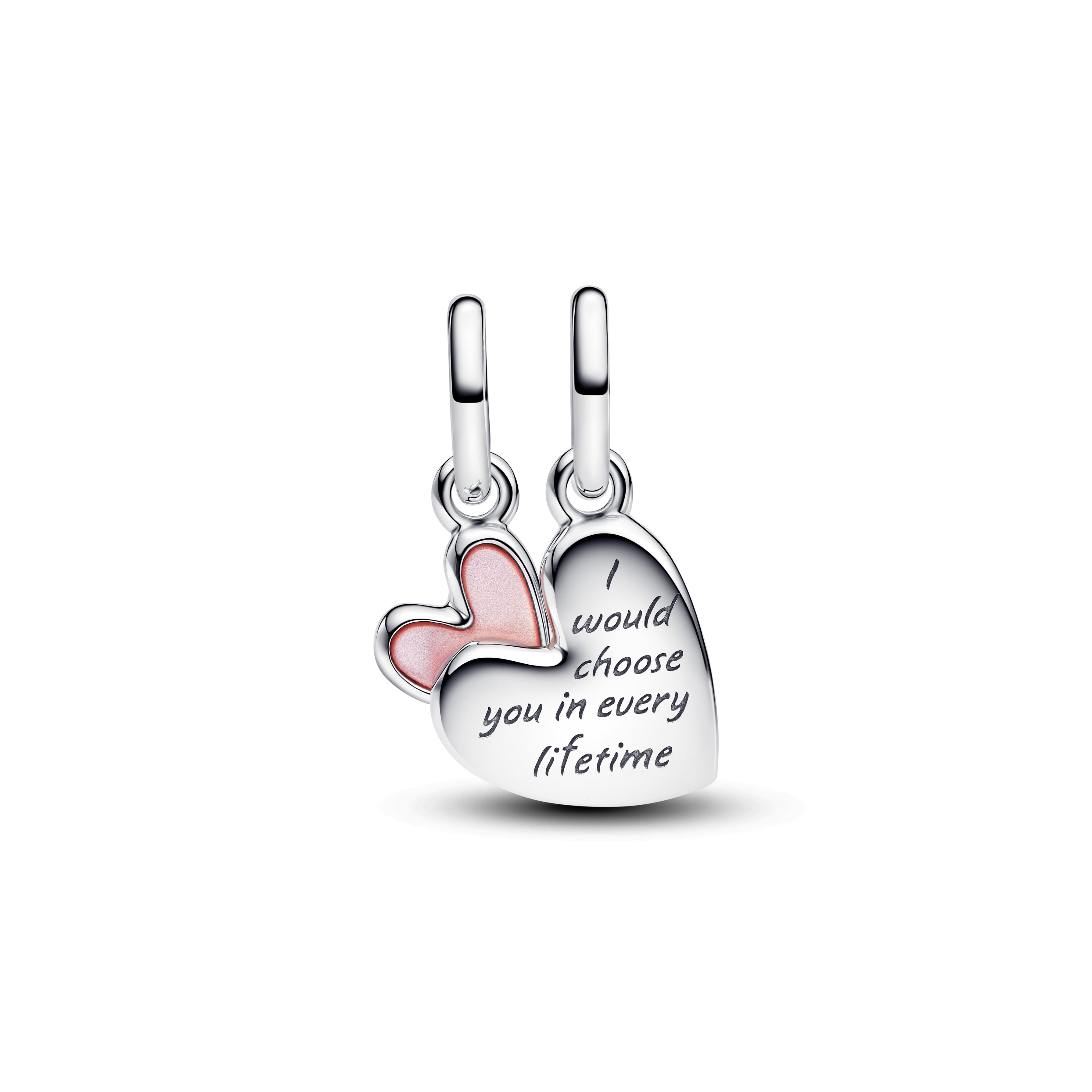 PANDORA Splittable Mother And Daughter Dangle Charm Bioresin Man Made Mother Of Pearl Pink Mothers Day Charms Bracelet Charm Jewelry Gift