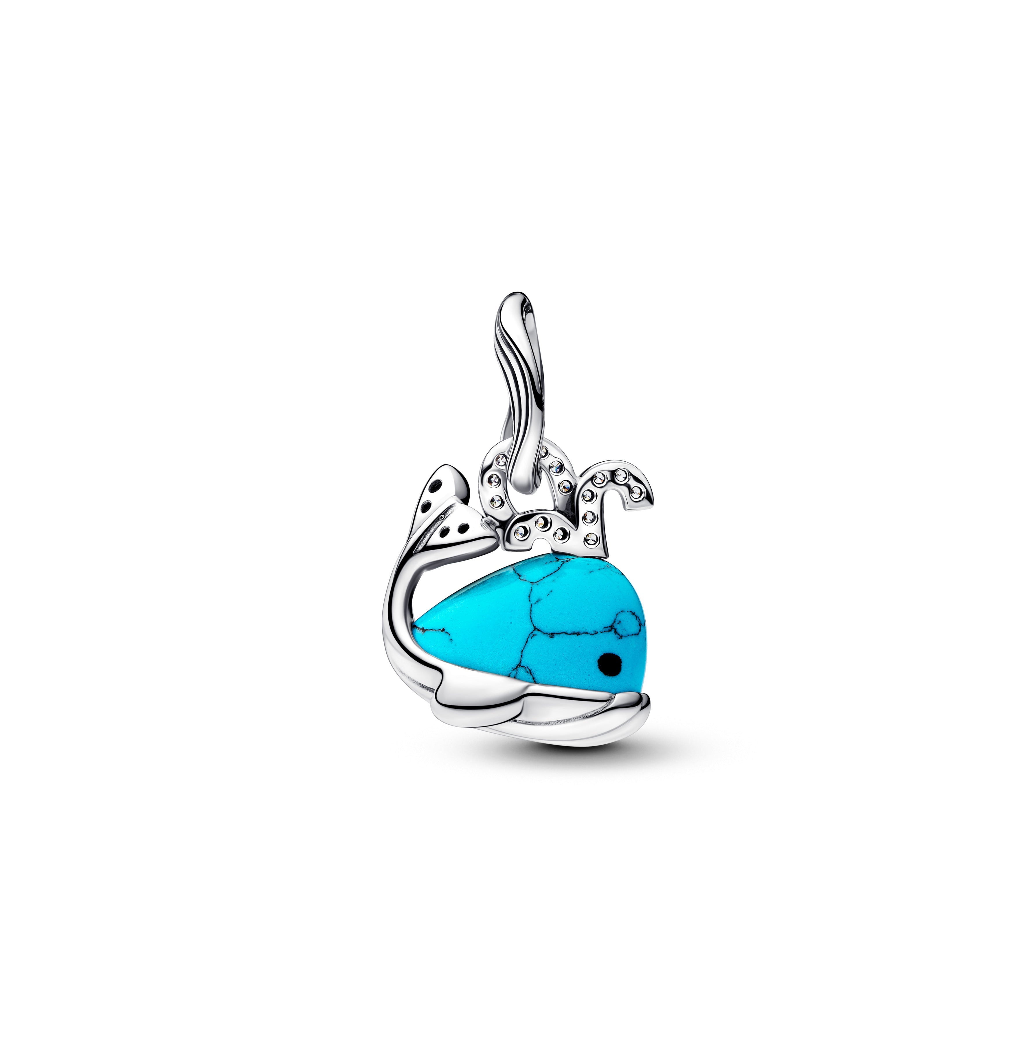 PANDORA Turquoise-colored Whale Dangle Charm Cubic Zirconia Animals Charms Bracelet Charm Jewelry Gift