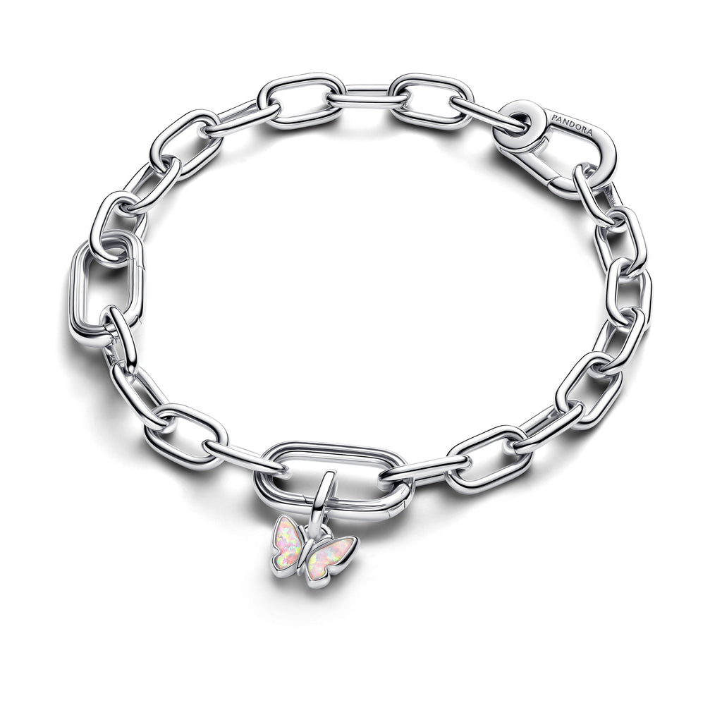 PANDORA Pink Butterfly Mini Dangle Charm Lab Created Opal Animals Charms Bracelet Charm Jewelry Gift