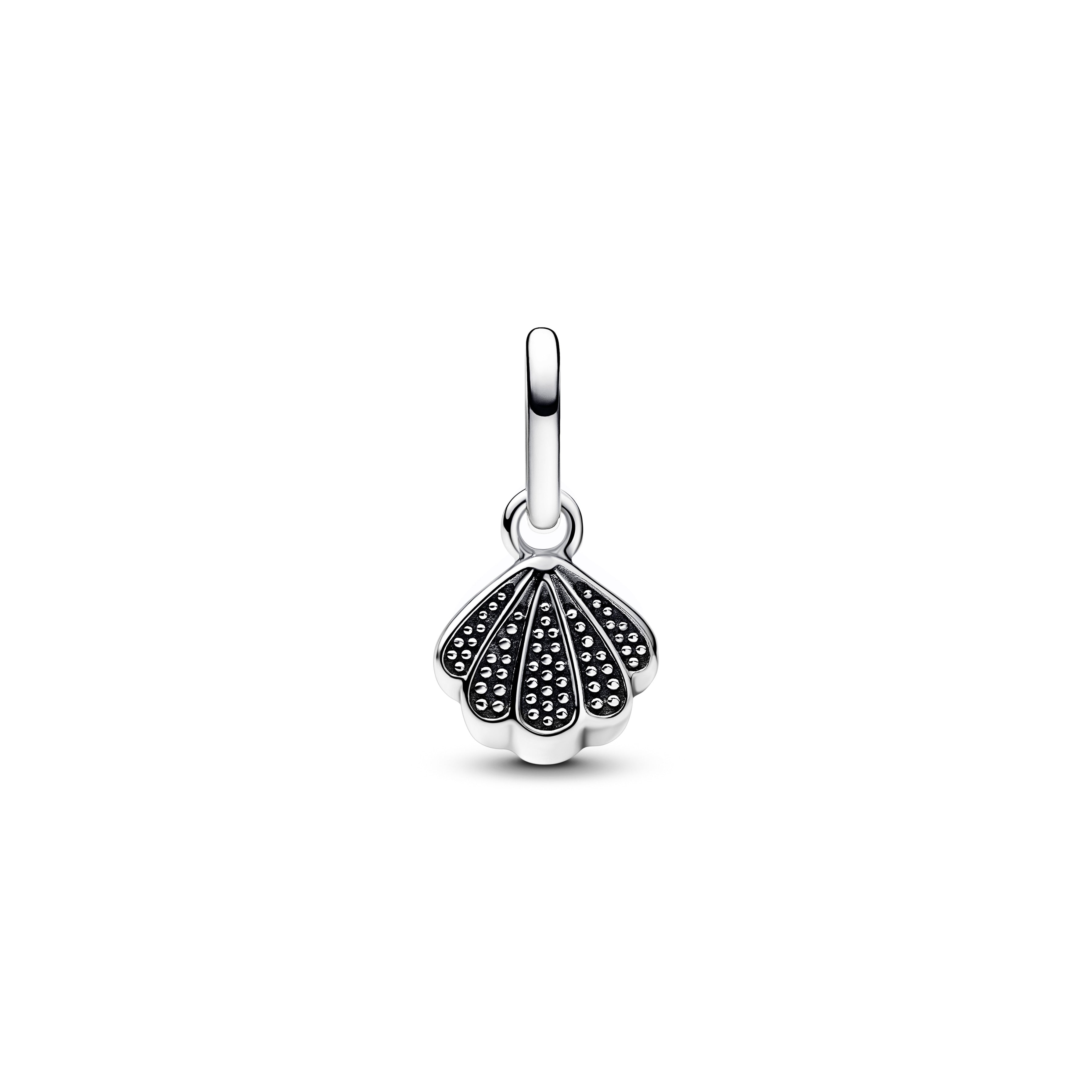 PANDORA Sparkling Shell Mini Dangle Charm Cubic Zirconia Summer Charms Bracelet Charm Jewelry Gift
