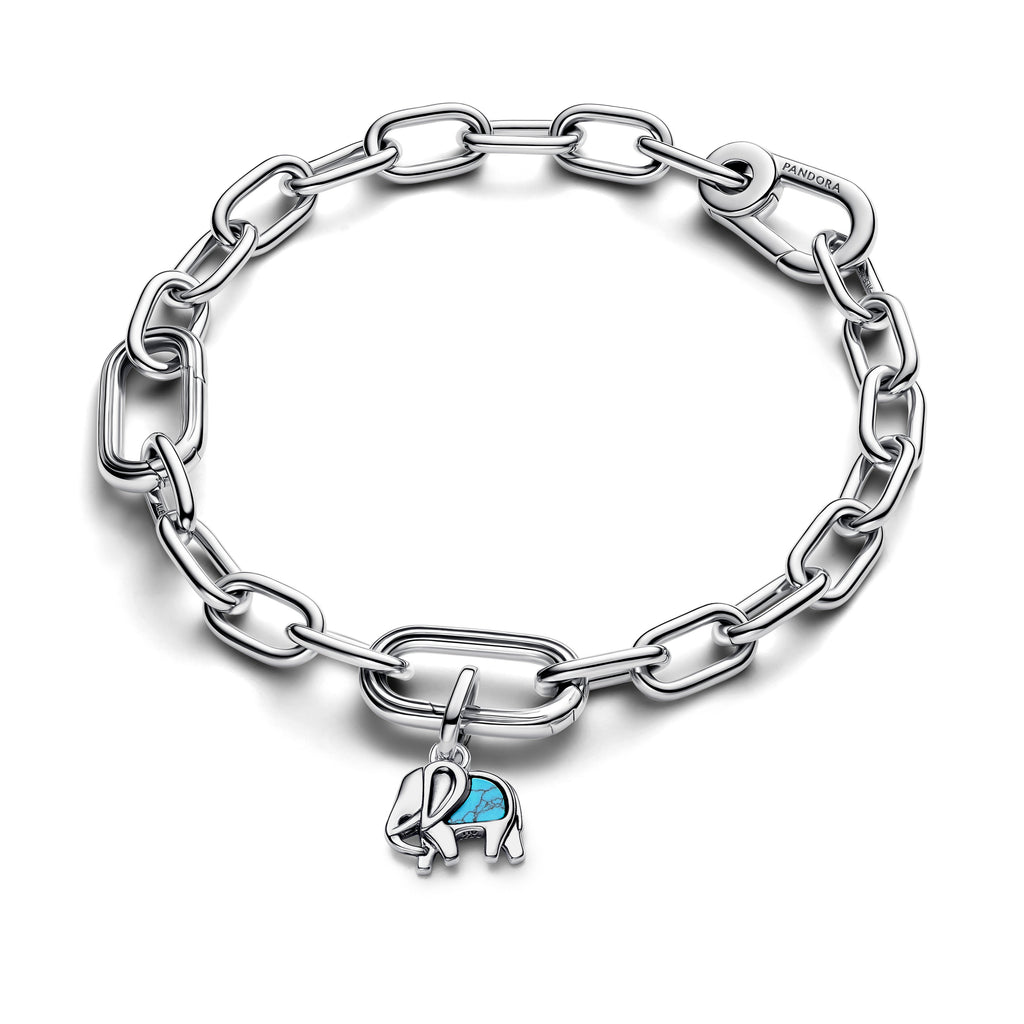 PANDORA Turquoise-colored Elephant Mini Dangle Charm Imitation Turquoise Animals Charms Bracelet Charm Jewelry Gift