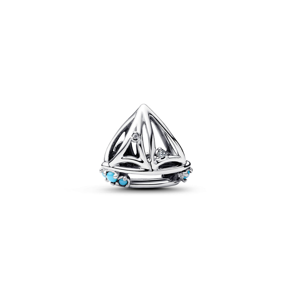 PANDORA Sailboat Charm Cubic Zirconia Summer Charms Bracelet Charm Jewelry Gift