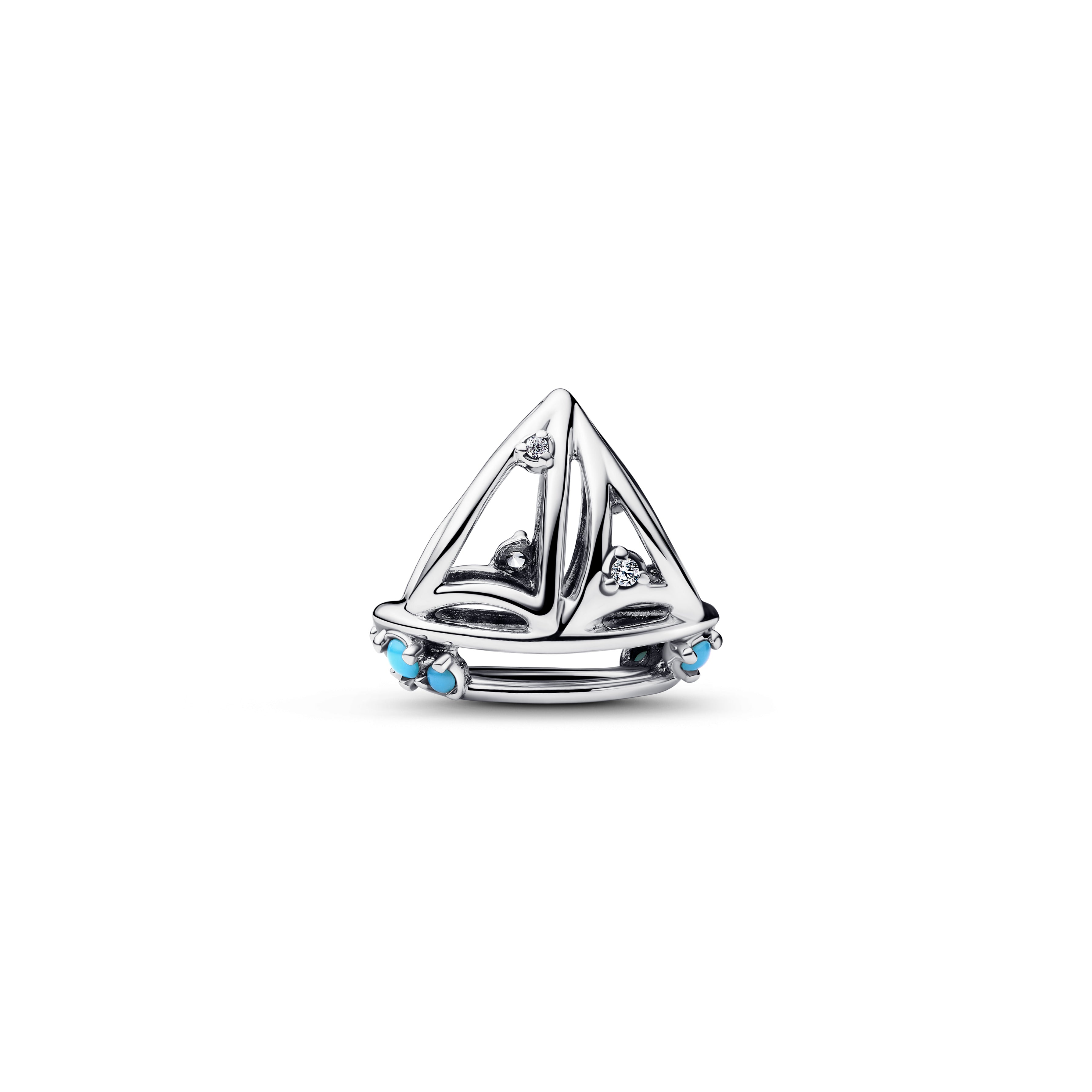 PANDORA Sailboat Charm Cubic Zirconia Summer Charms Bracelet Charm Jewelry Gift