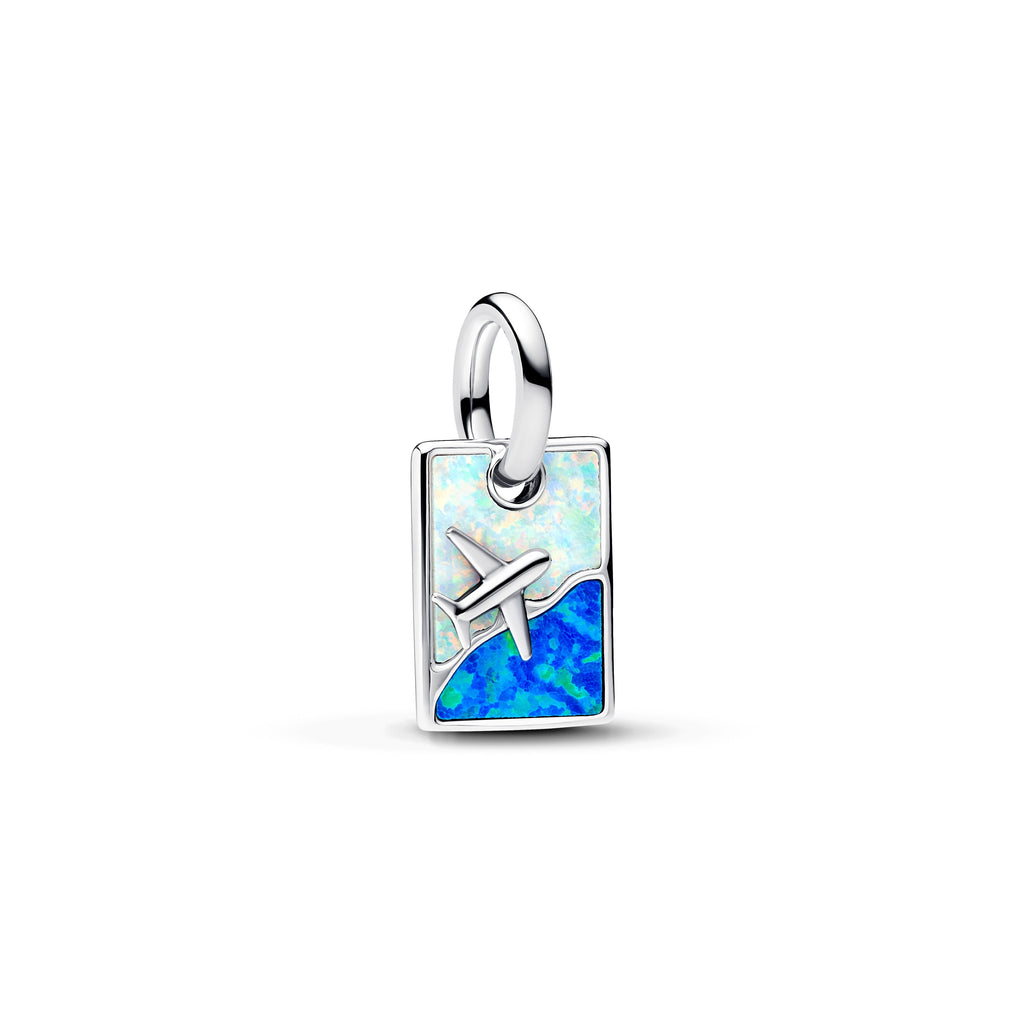 PANDORA Travel Dangle Charm Lab Created Opal Charms Bracelet Charm Jewelry Gift