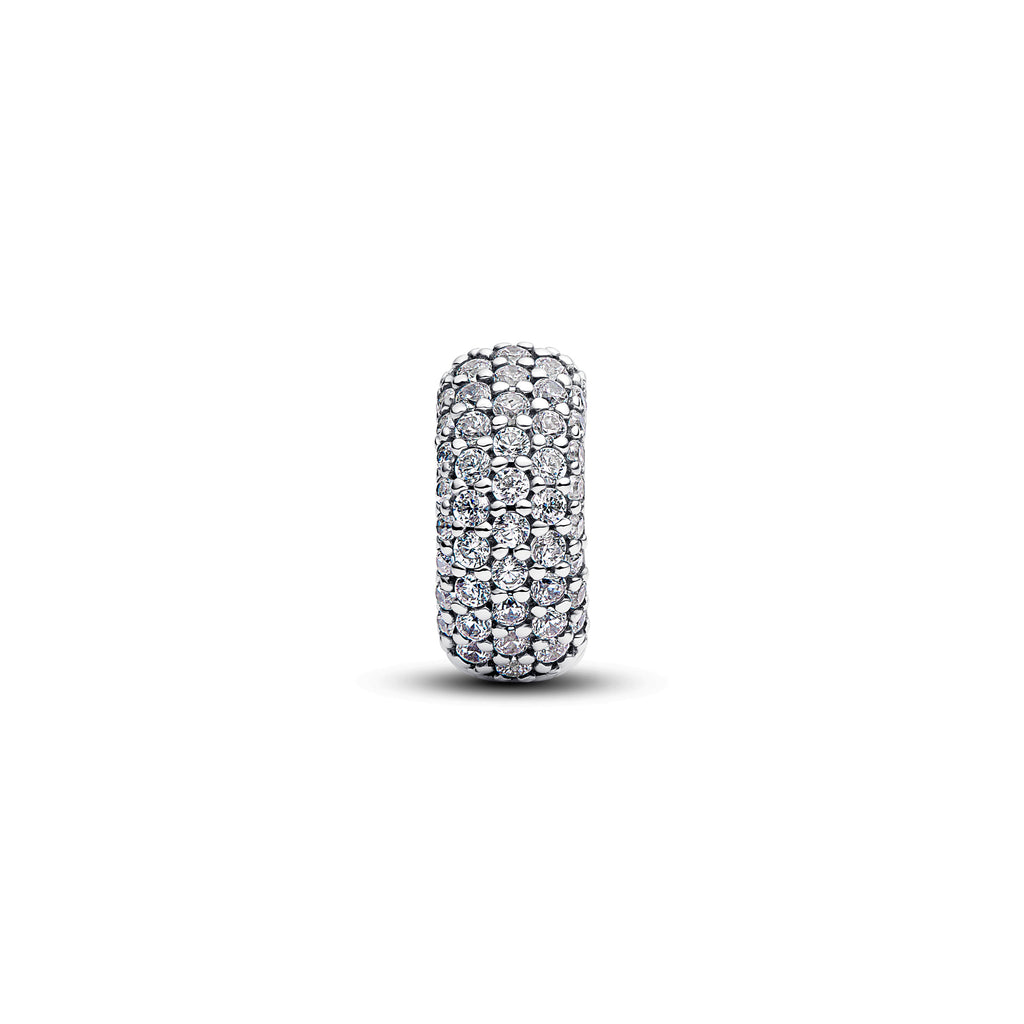 PANDORA Pavé Clip Charm Cubic Zirconia Silver Charms Bracelet Charm Jewelry Gift