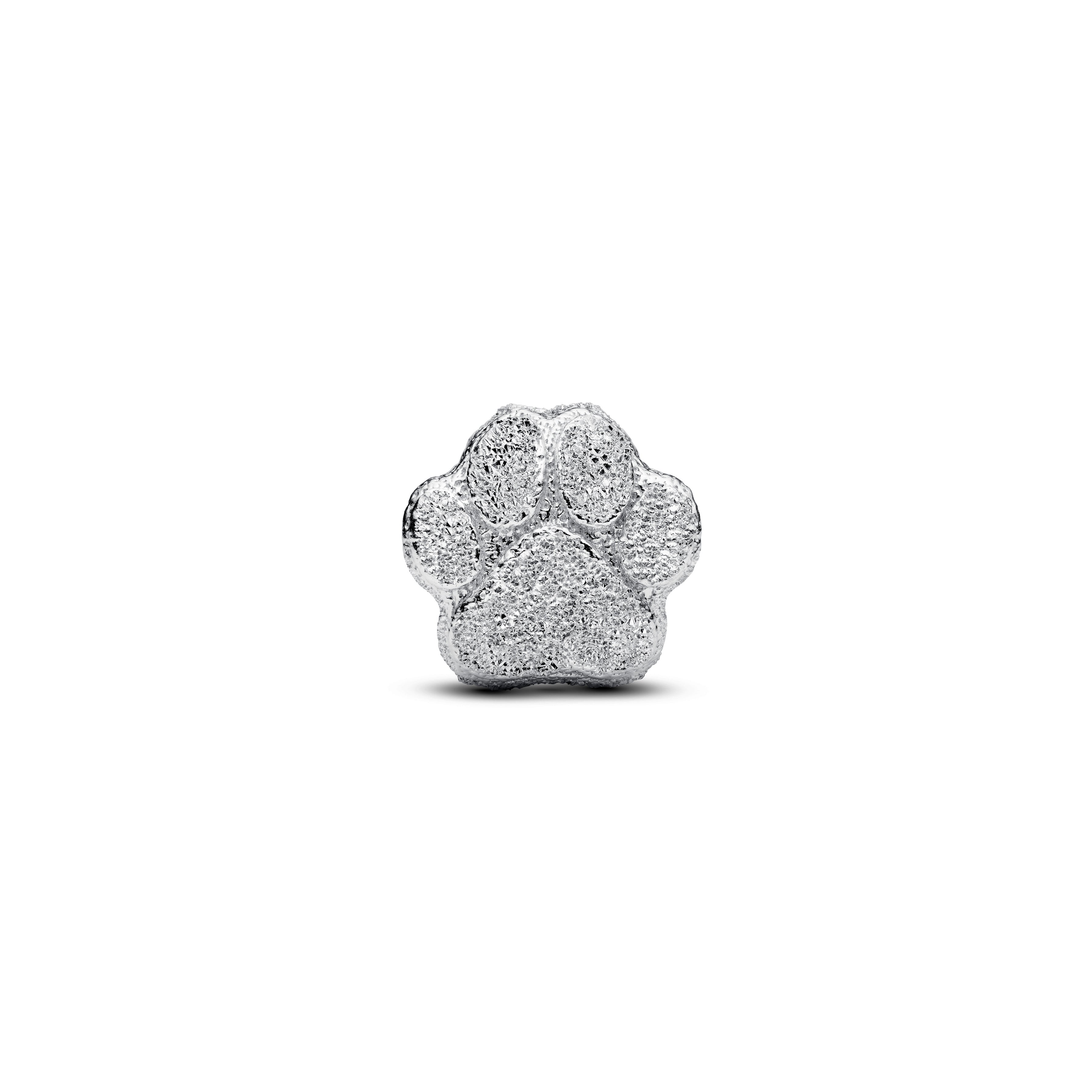 PANDORA Textured Paw Mini Charm Sterling Silver Animals Charms Bracelet Charm Jewelry Gift