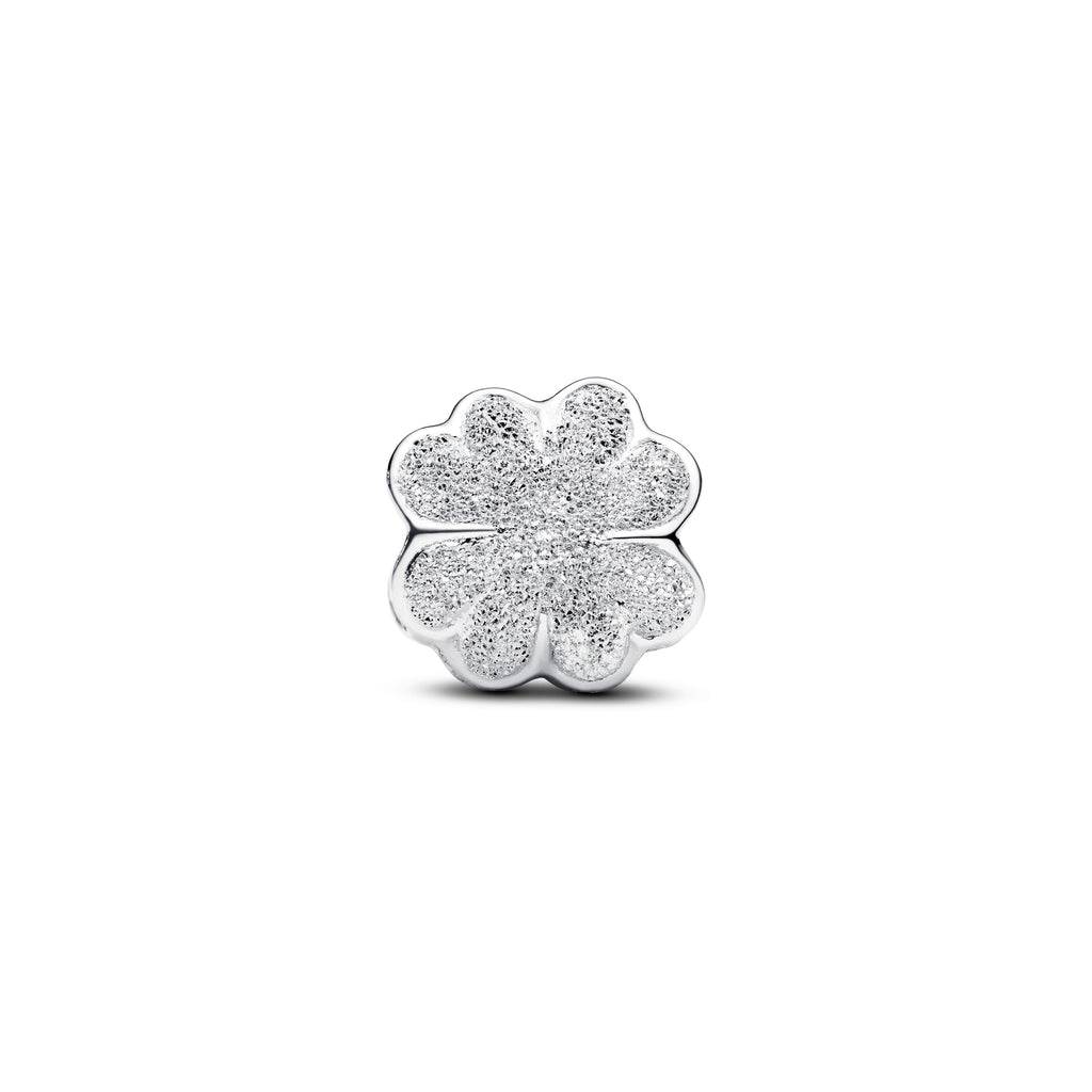 PANDORA Textured Clover Mini Charm Sterling Silver Nature Charms Bracelet Charm Jewelry Gift