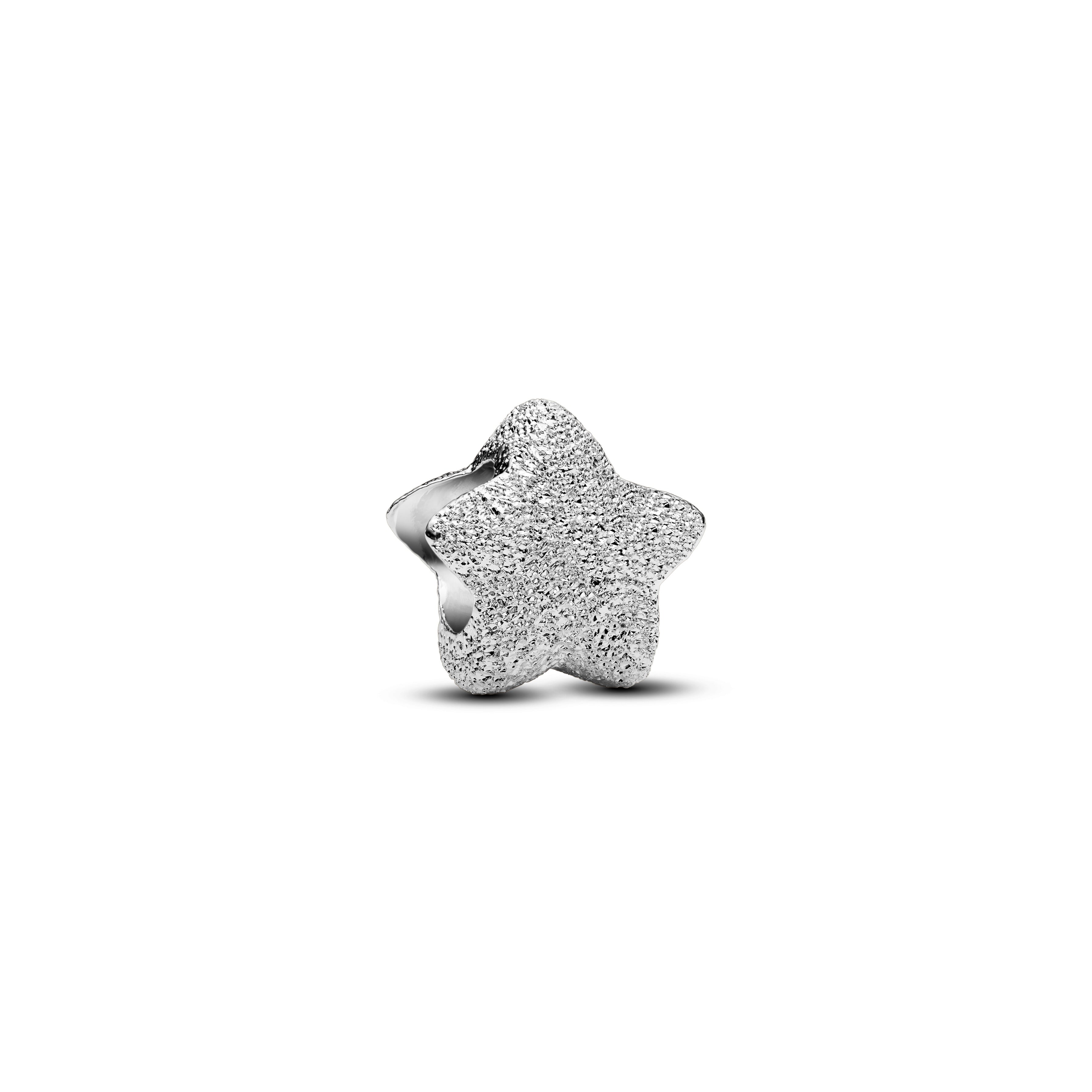 PANDORA Textured Star Mini Charm Sterling Silver Nature And Celestial Charms Bracelet Charm Jewelry Gift