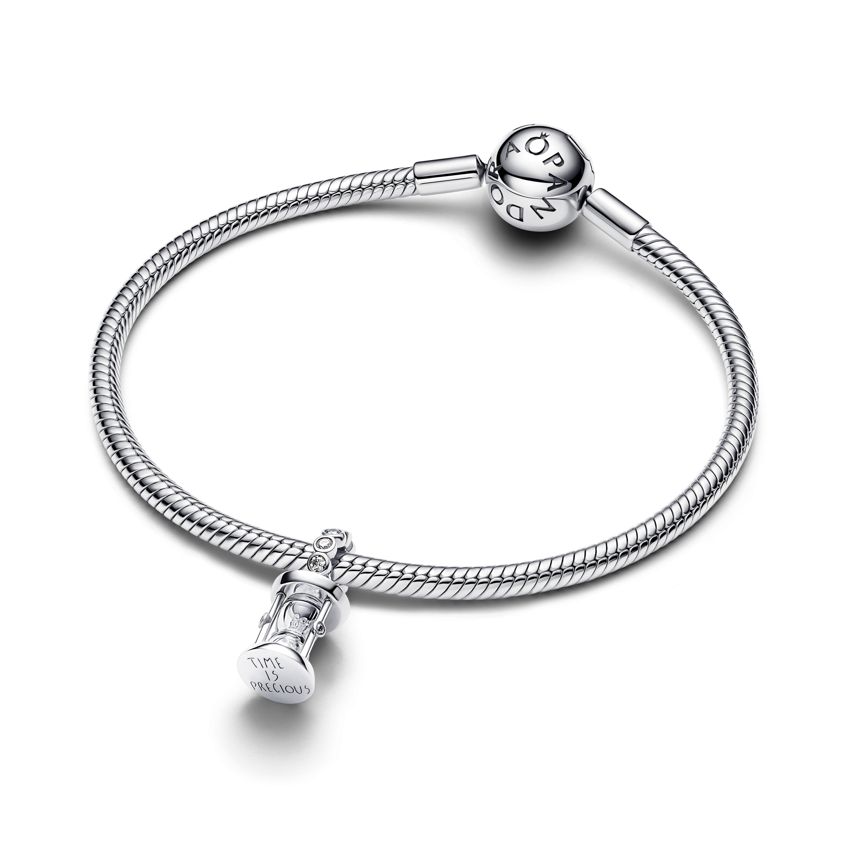 PANDORA Hourglass Dangle Charm Cubic Zirconia Charms Bracelet Charm Jewelry Gift