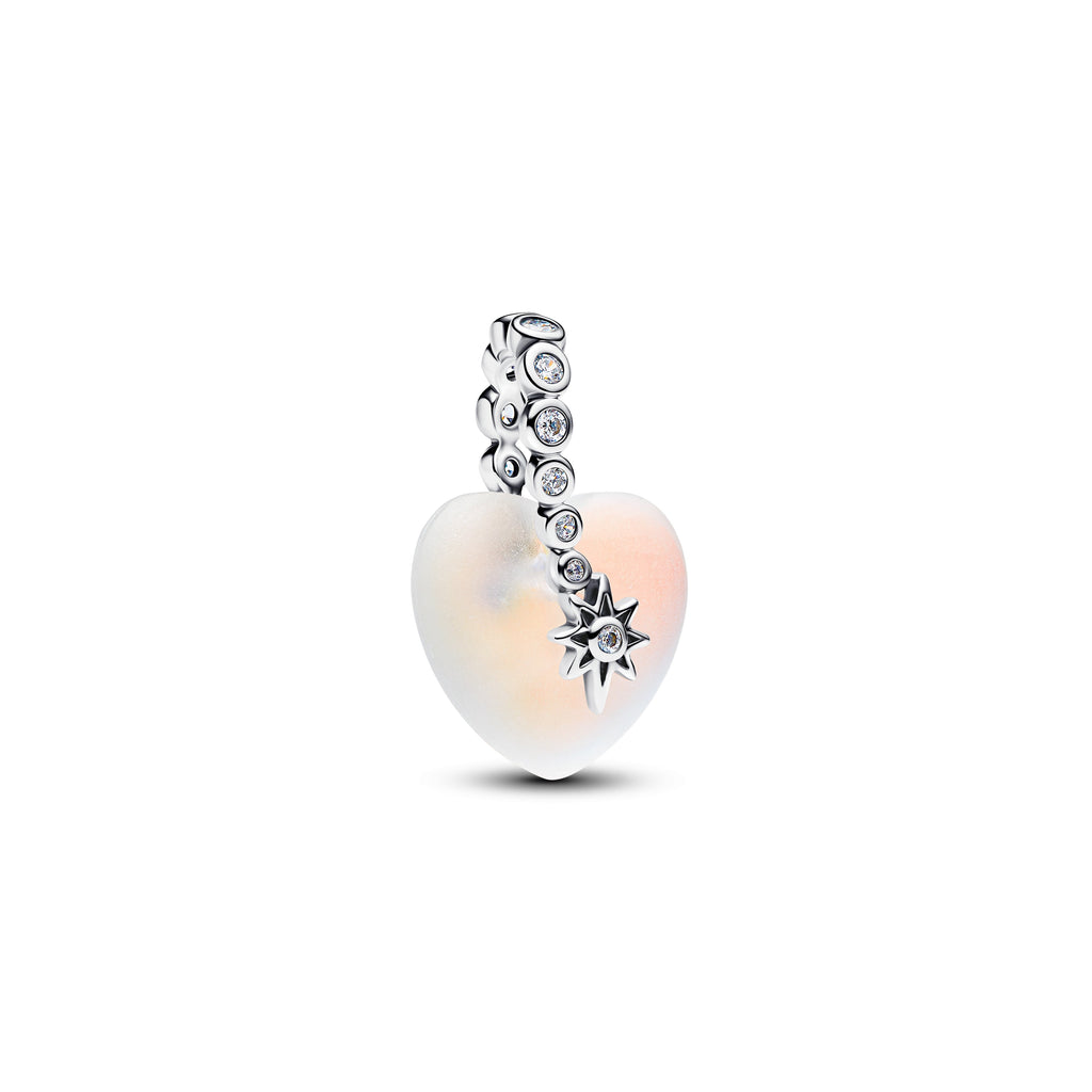 PANDORA Shooting Star And Heart Dangle Charm Cubic Zirconia Christmas Charms Bracelet Charm Jewelry Gift