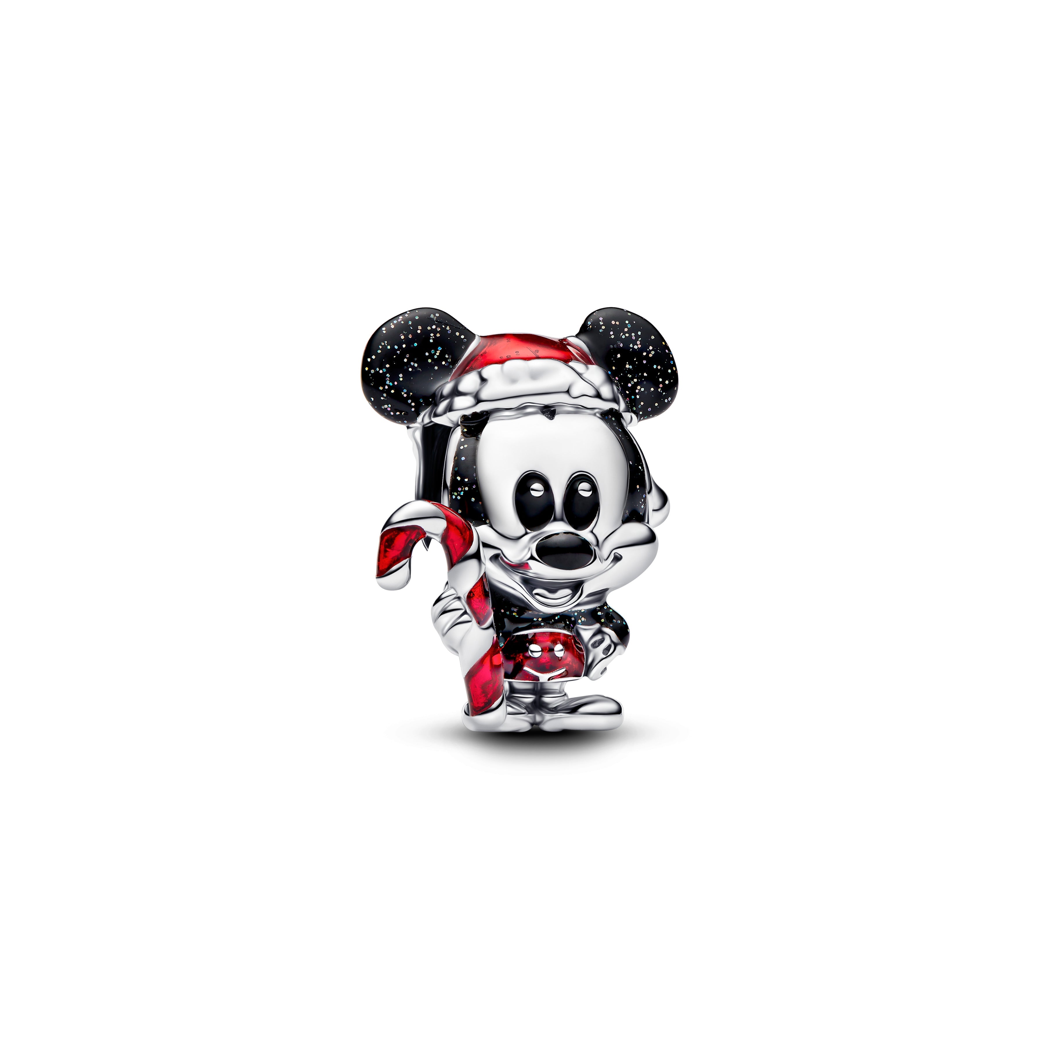 PANDORA Disney Mickey Mouse Holiday Charm Enamel Black Christmas Charms Bracelet Charm Jewelry Gift